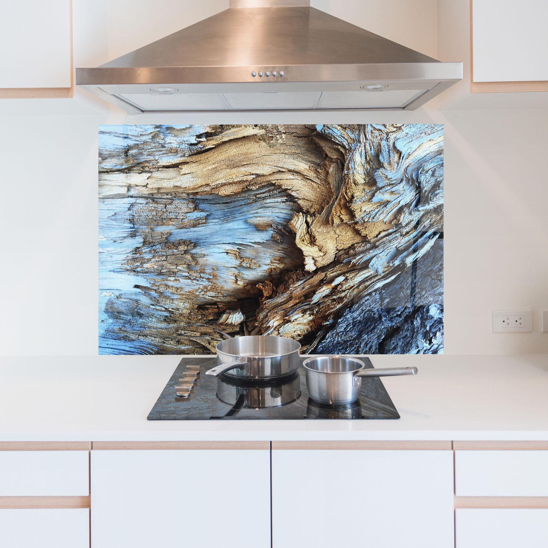 Panou Sticla Bucatarie Abstract Wood Texture mockup 5