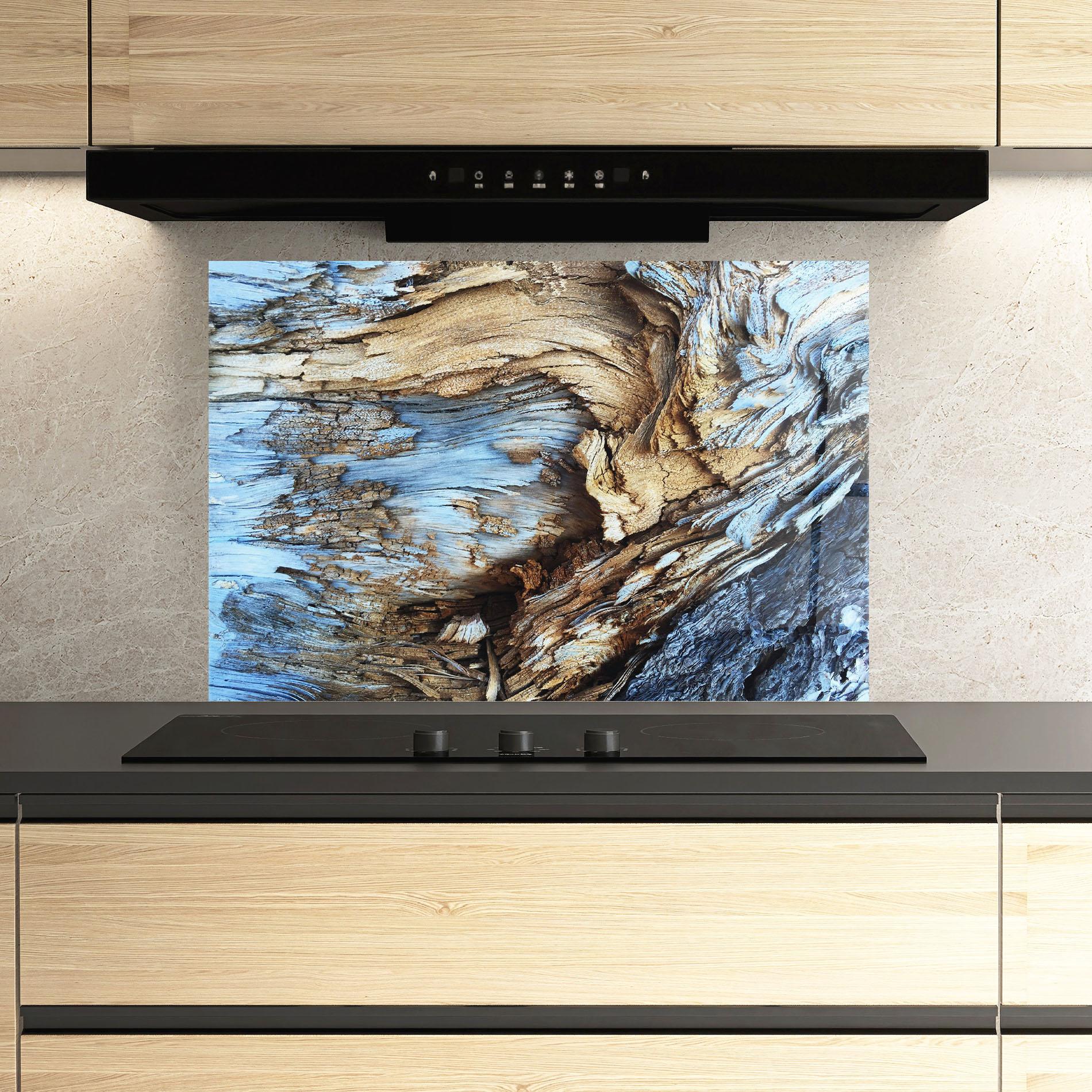 Panou Sticla Bucatarie Abstract Wood Texture mockup 3