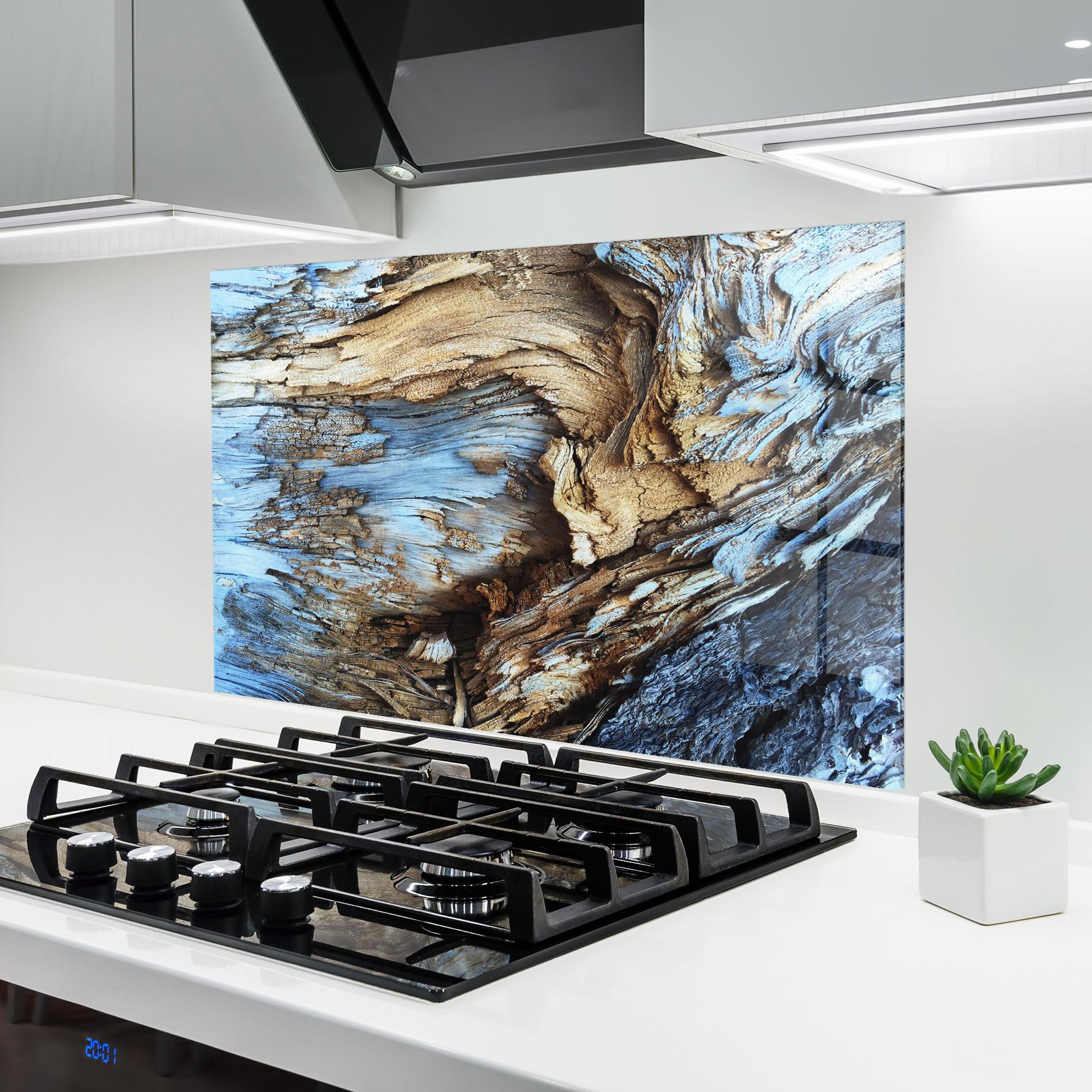 Panou Sticla Bucatarie Abstract Wood Texture mockup 6