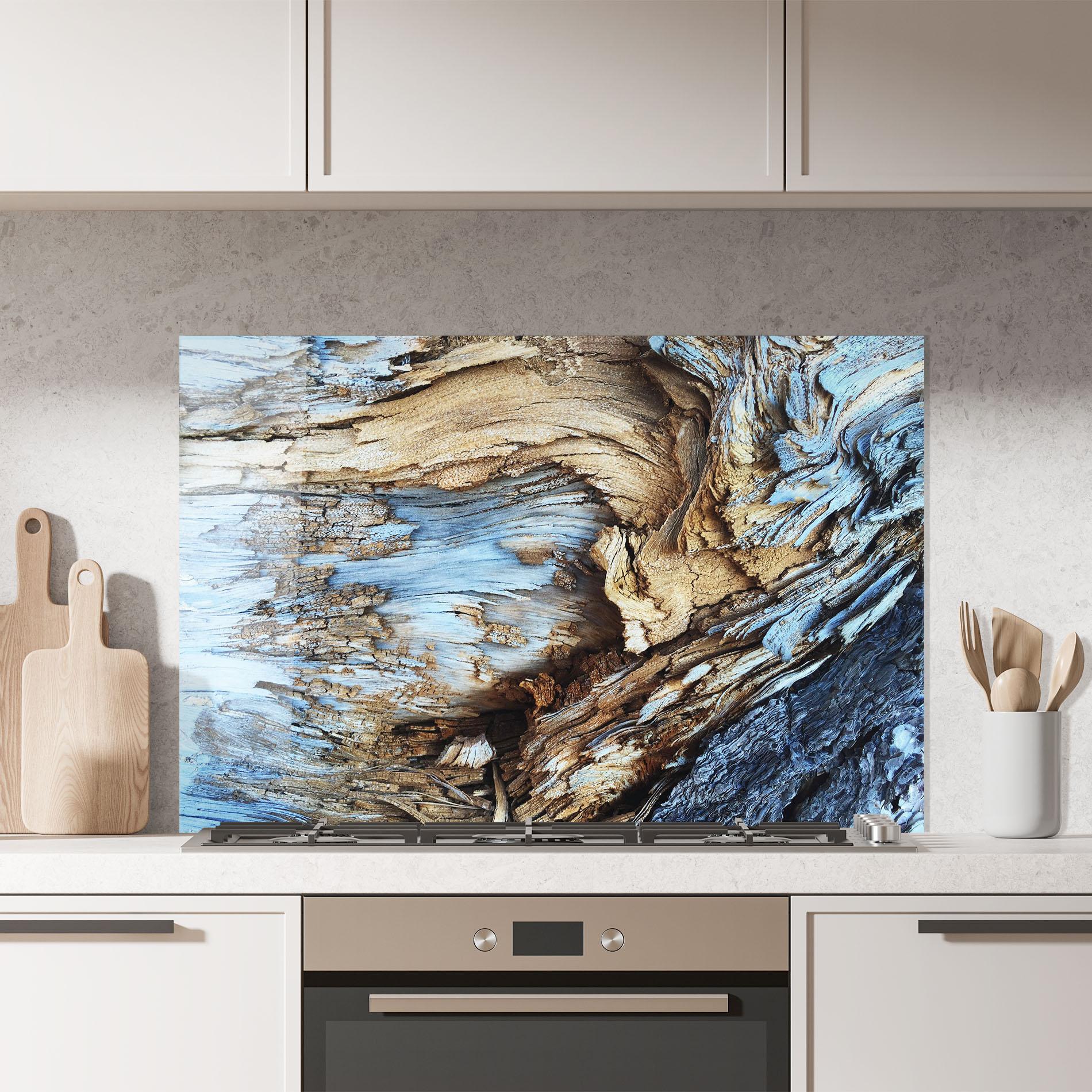 Panou Sticla Bucatarie Abstract Wood Texture mockup 7