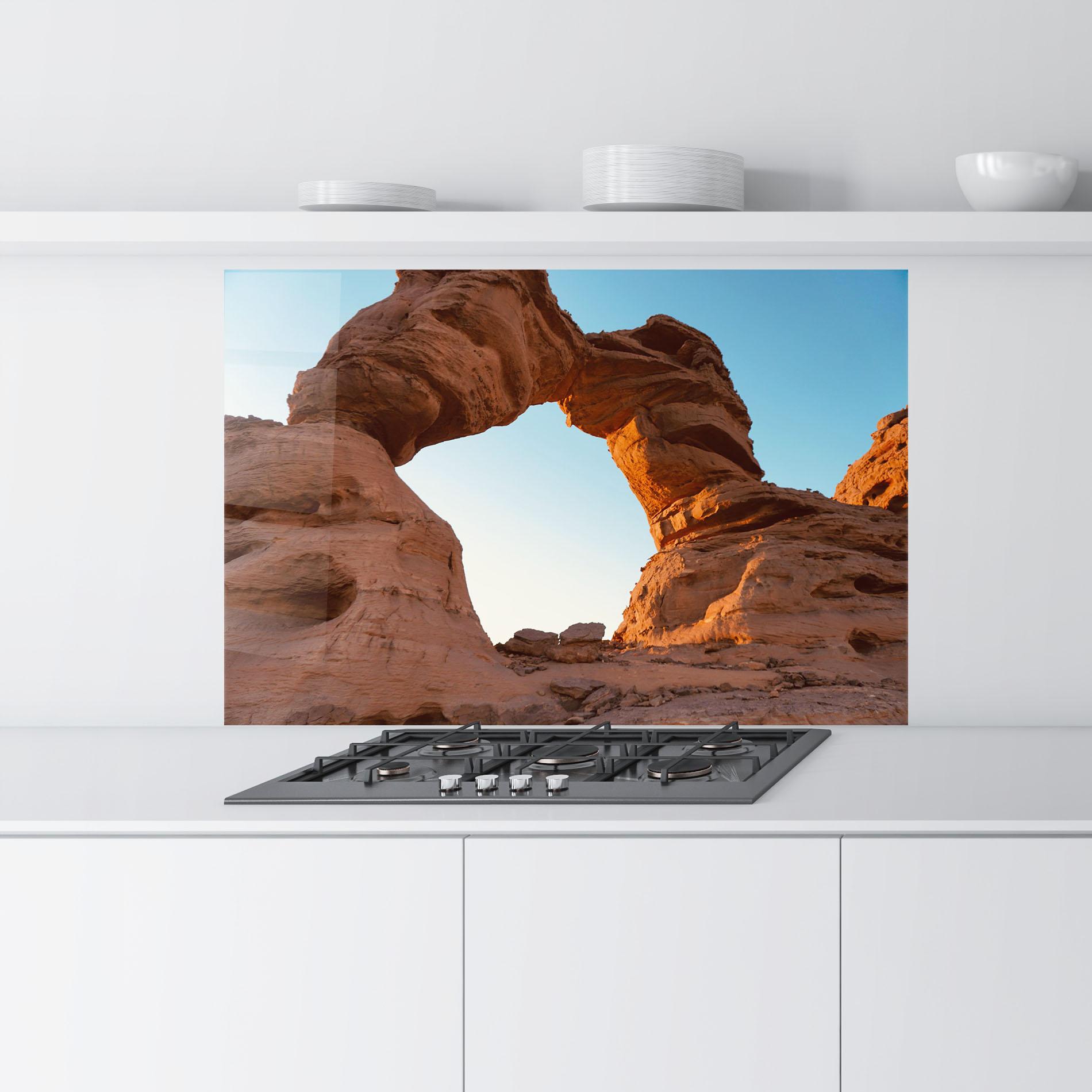 Panou Sticla Bucatarie Arcade In Desert mockup 9