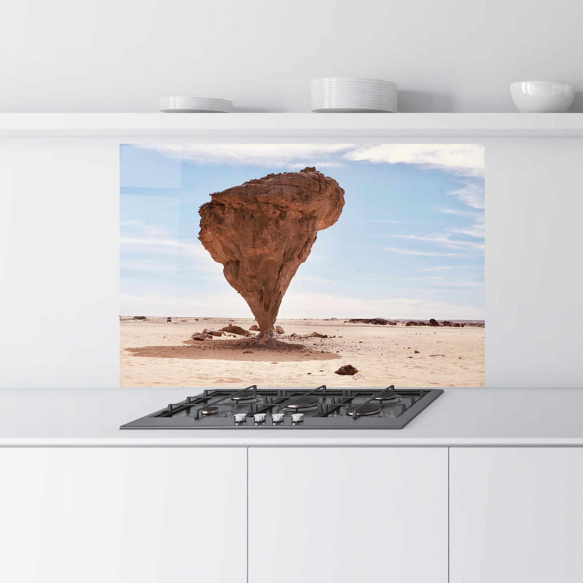 Panou Sticla Bucatarie Stone In Desert mockup 9