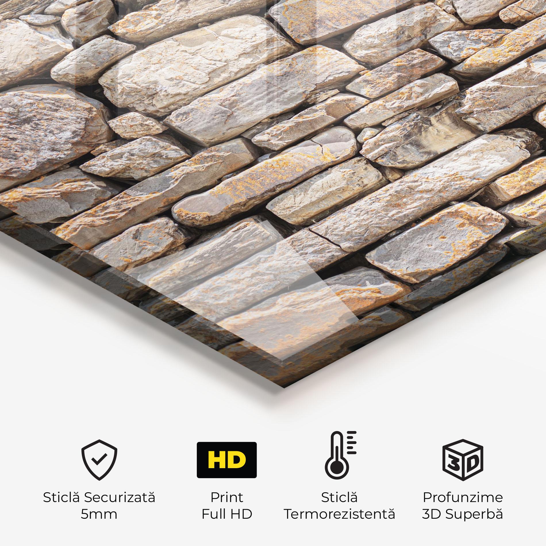 Panou Sticla Bucatarie Rough Stones mockup 2