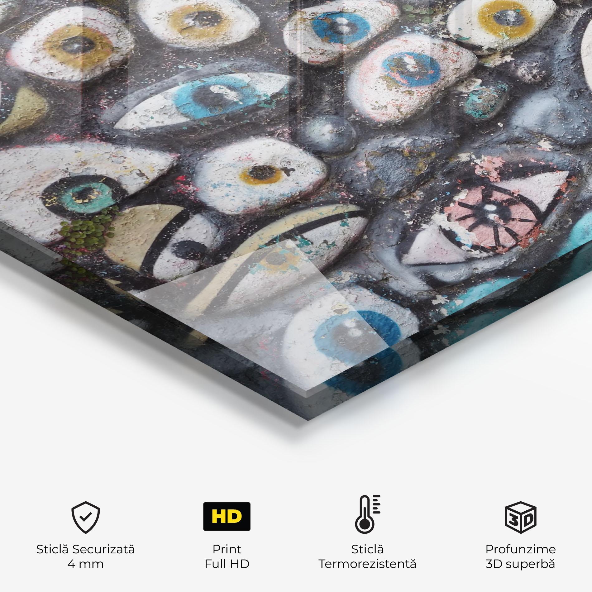 Panou Sticla Bucatarie Eyes On Stones mockup 2