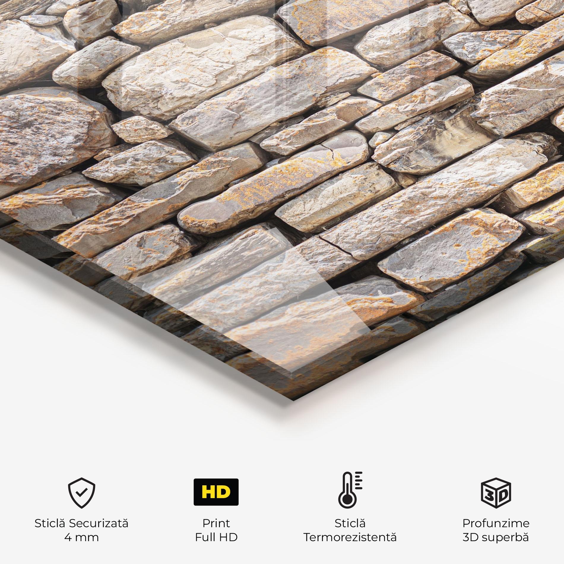 Panou Sticla Bucatarie Rough Stones mockup 2