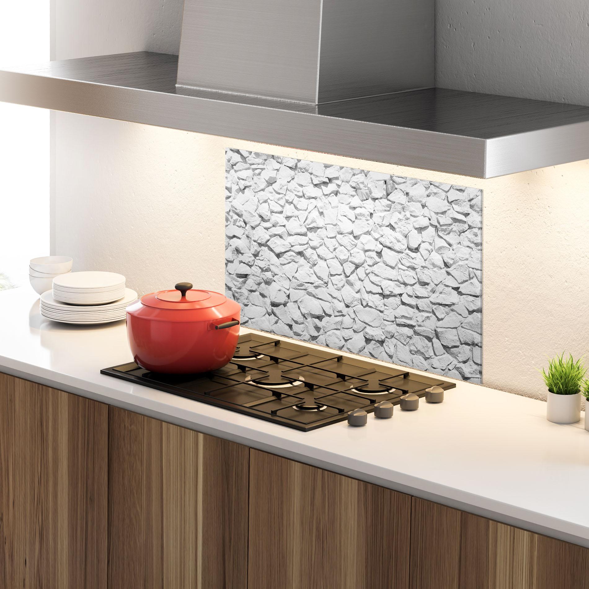 Panou Sticla Bucatarie White Stones mockup 4