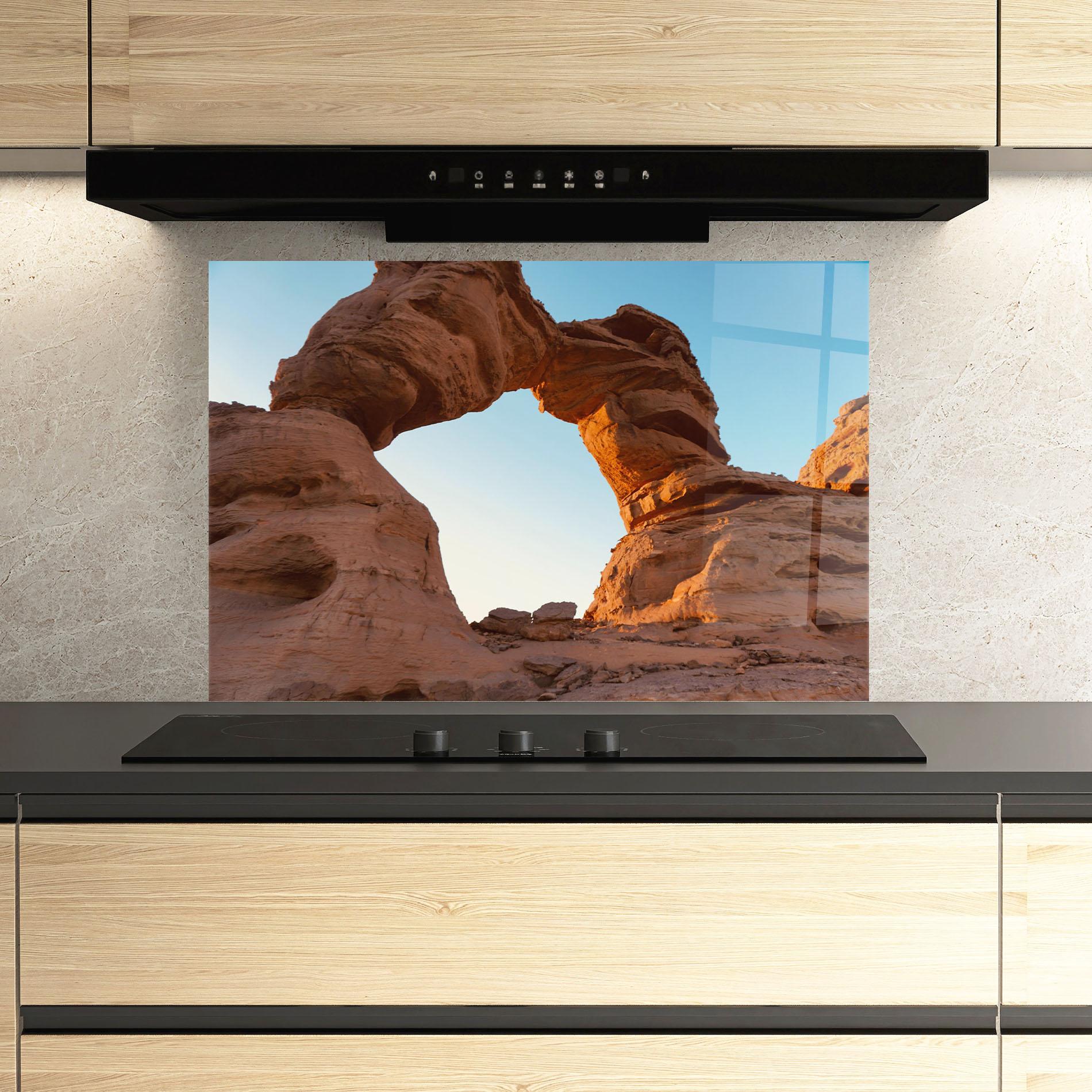 Panou Sticla Bucatarie Arcade In Desert mockup 3