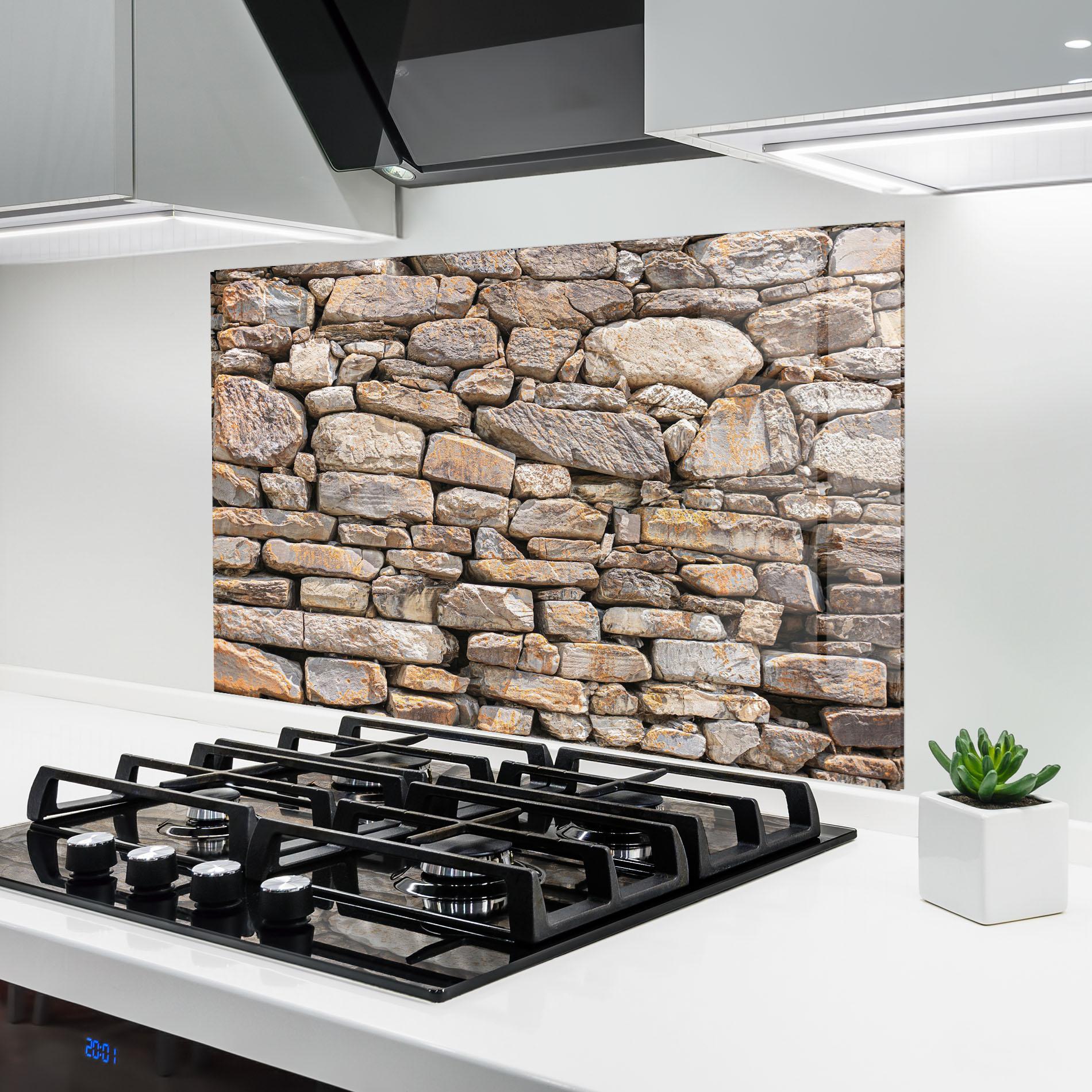 Panou Sticla Bucatarie Rough Stones mockup 6