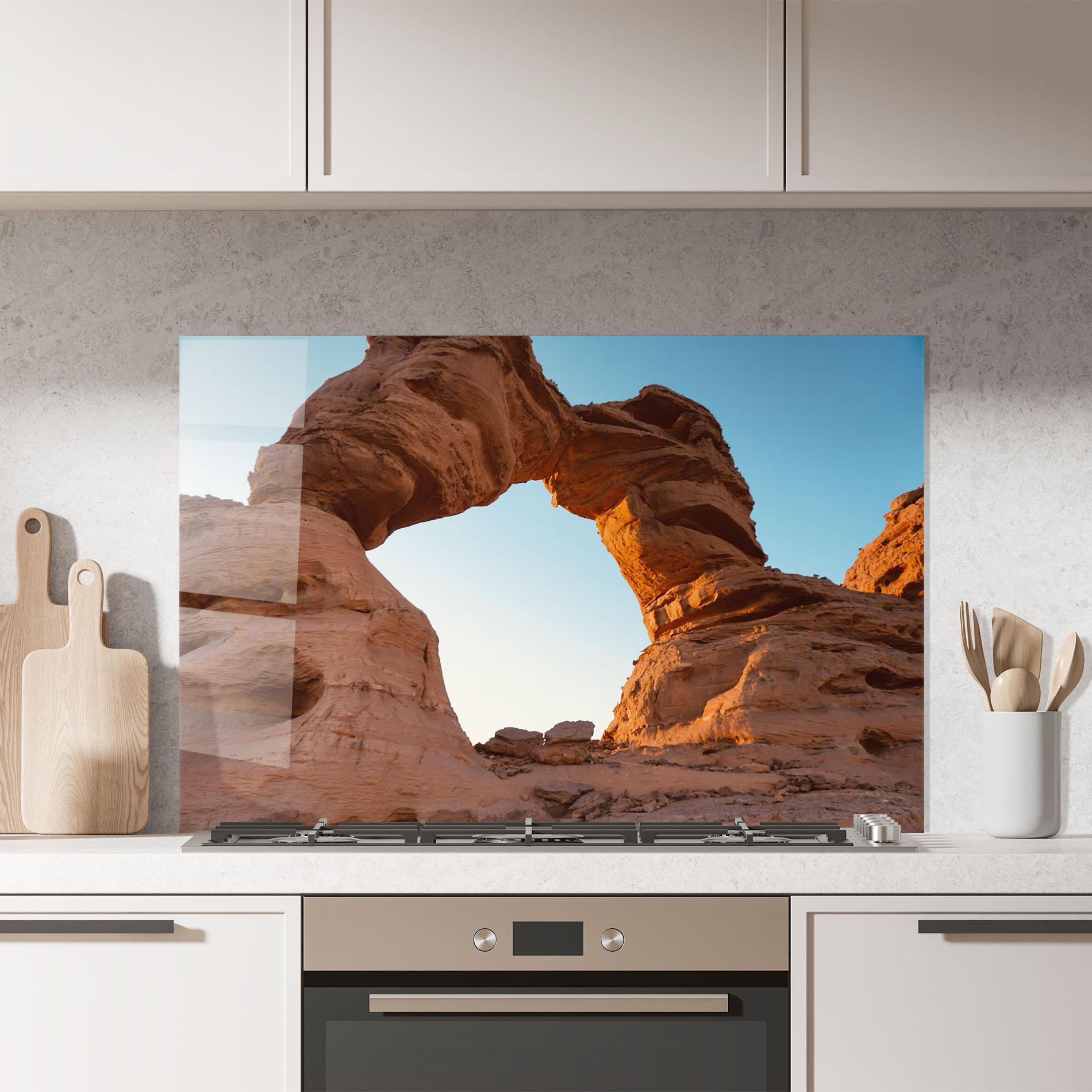 Panou Sticla Bucatarie Arcade In Desert mockup 7