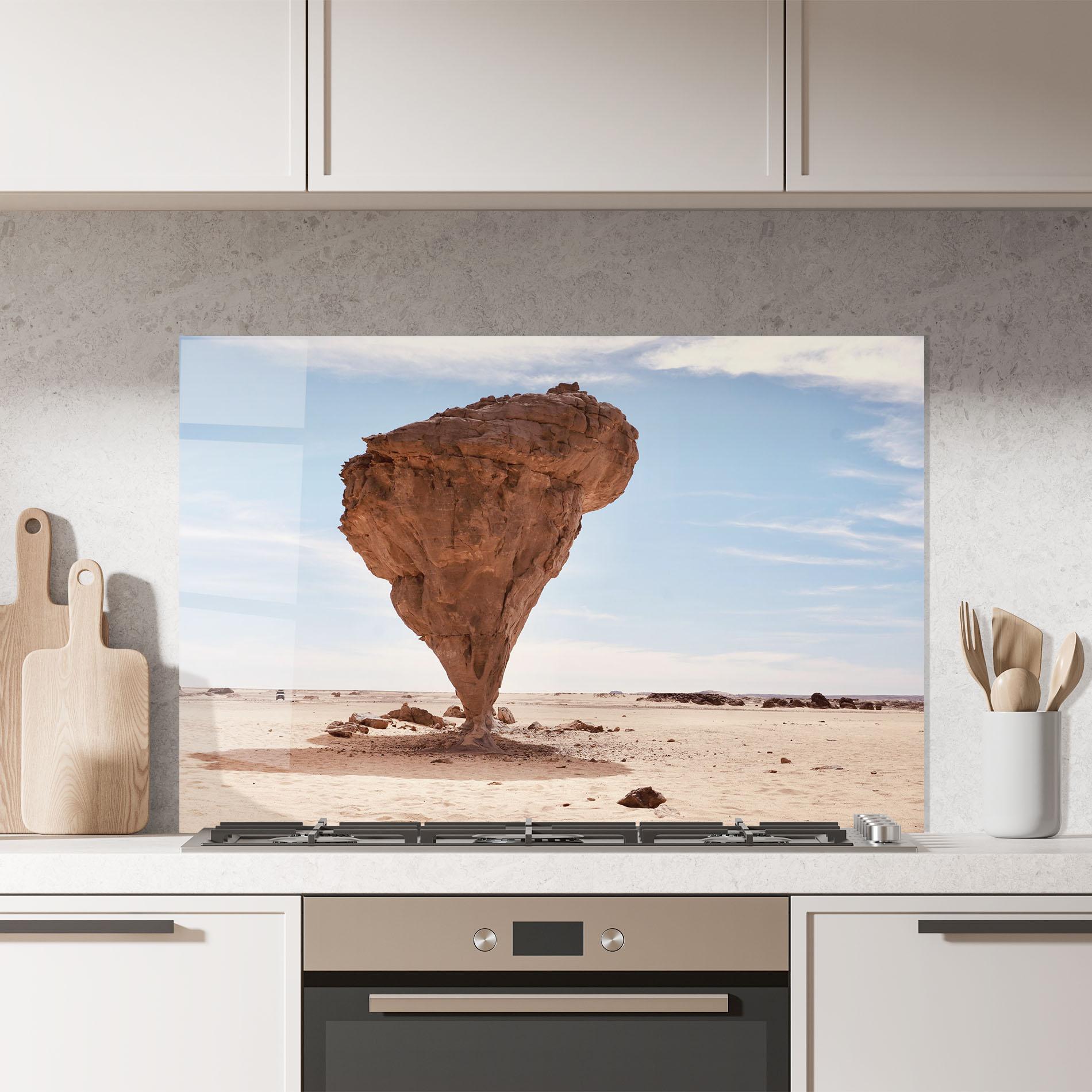 Panou Sticla Bucatarie Stone In Desert mockup 7