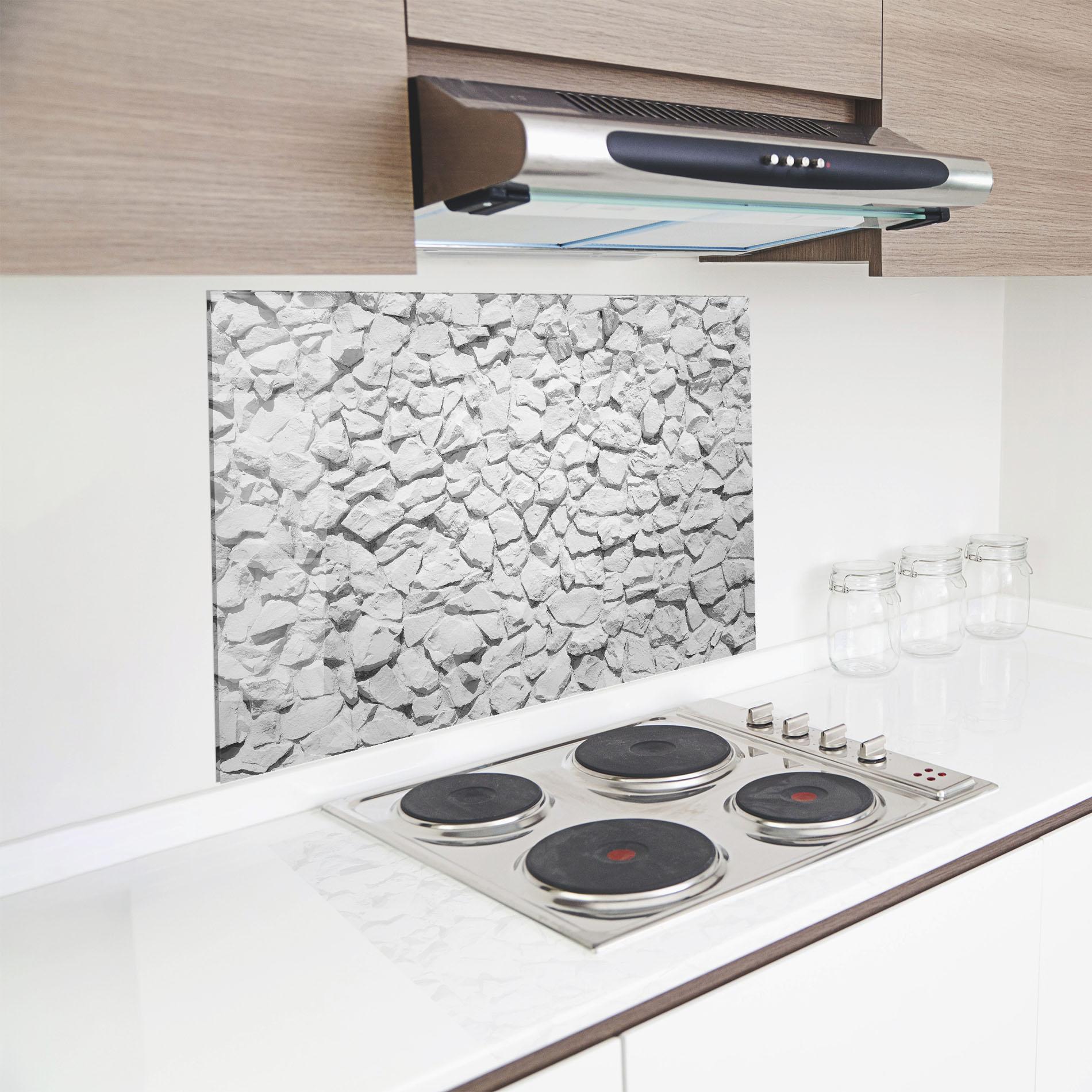 Panou Sticla Bucatarie White Stones mockup 8
