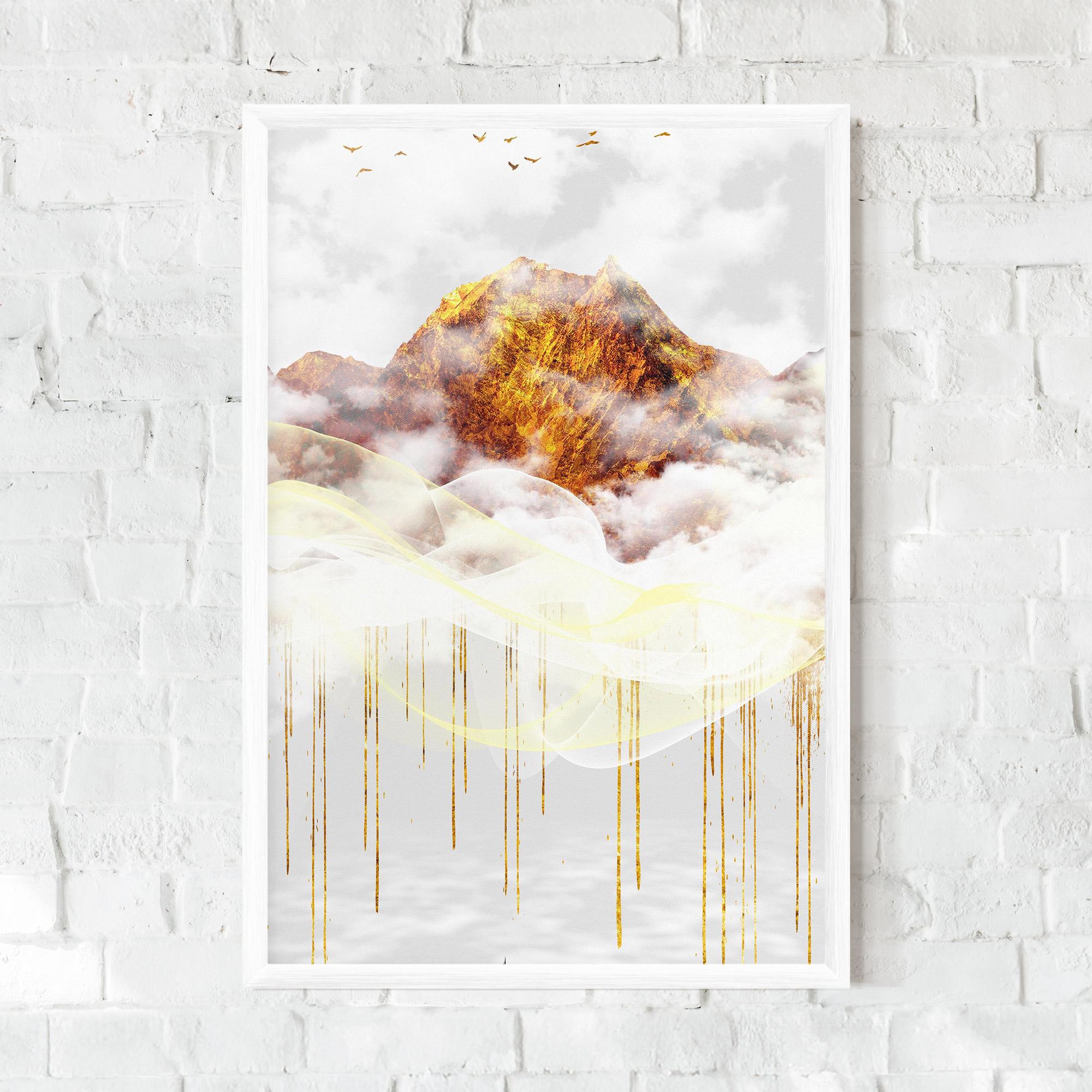 Poster Înrămat Abstract Golden Landscape 3 mockup 0