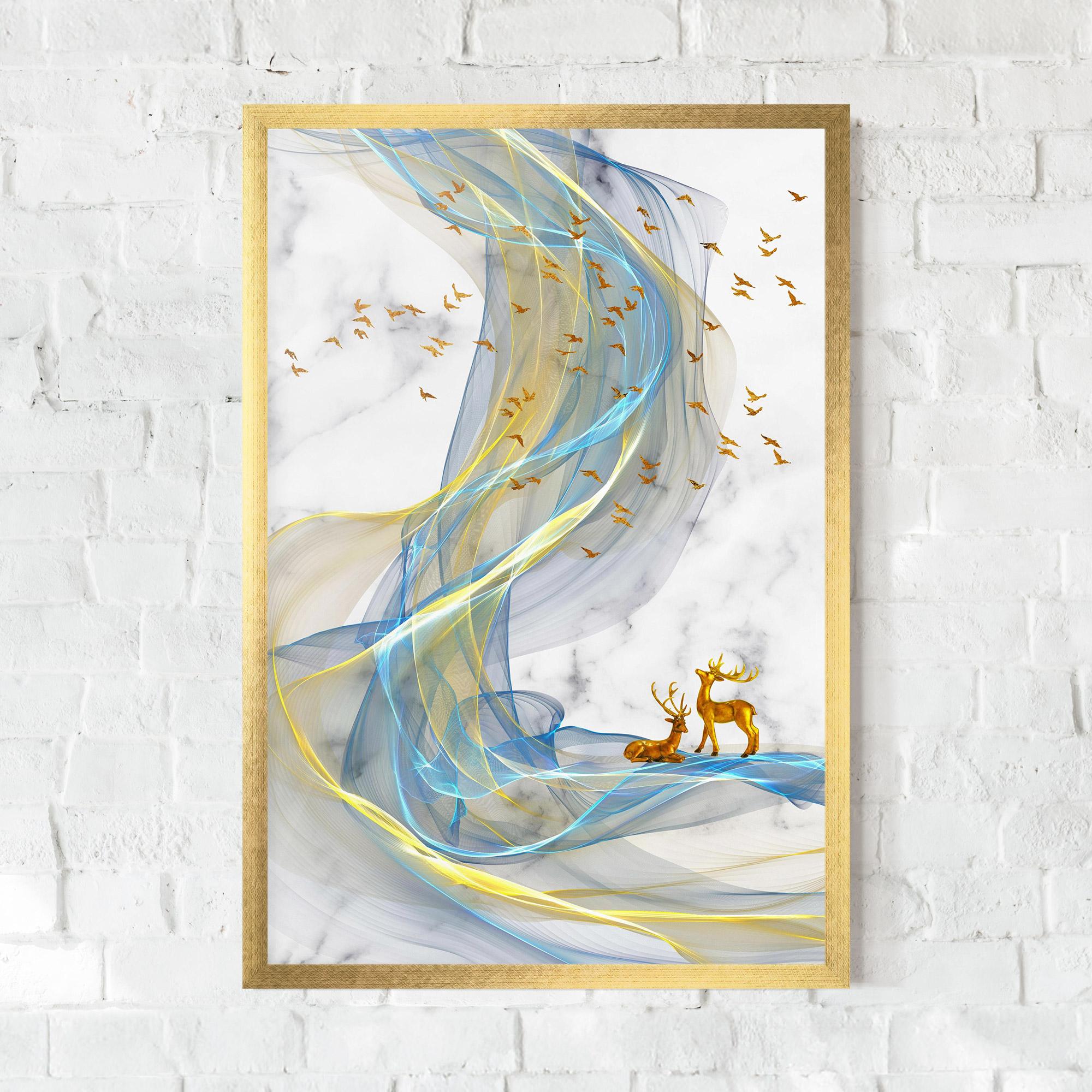 Poster Înrămat Abstract Golden Landscape 2 mockup 0