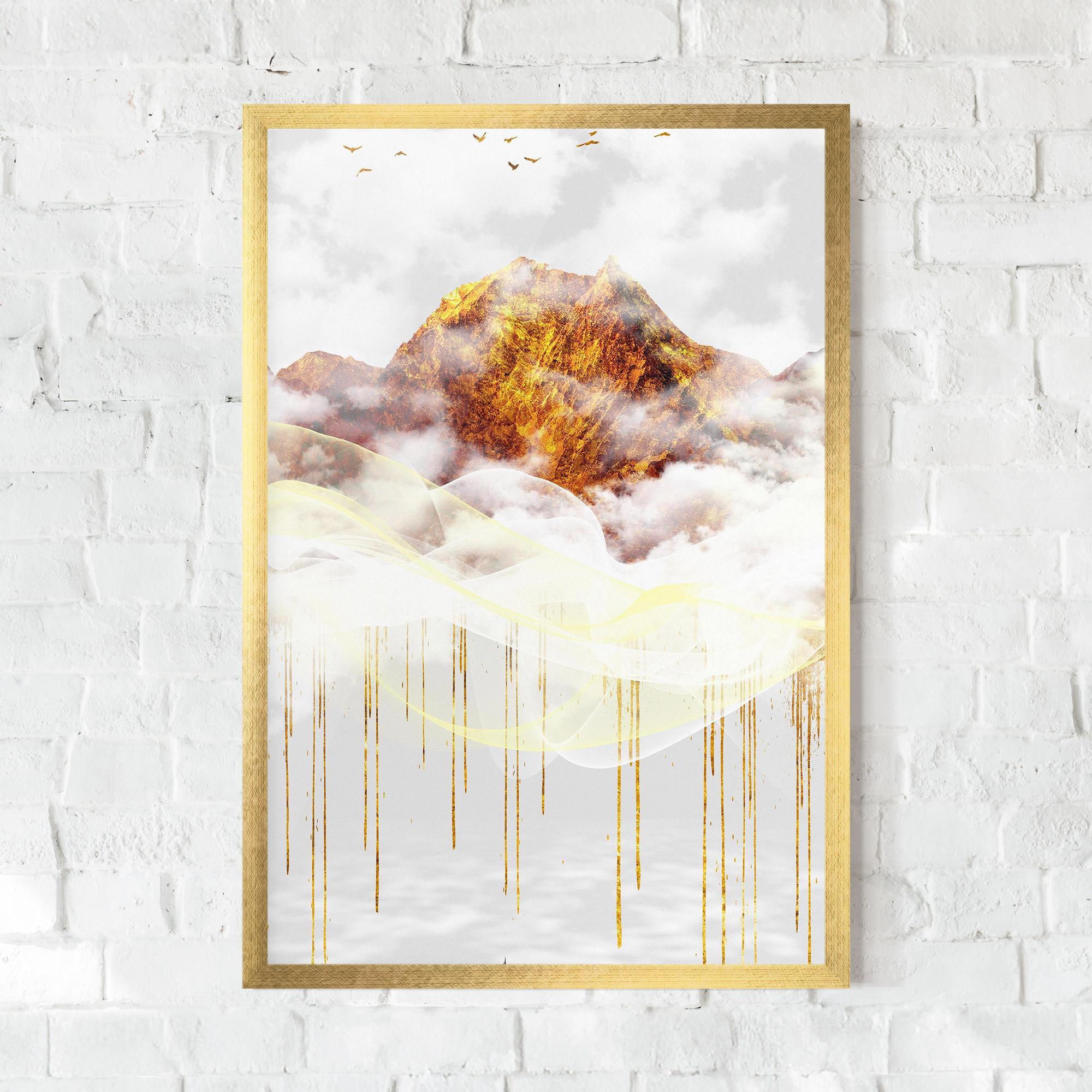 Poster Înrămat Abstract Golden Landscape 3 mockup 0