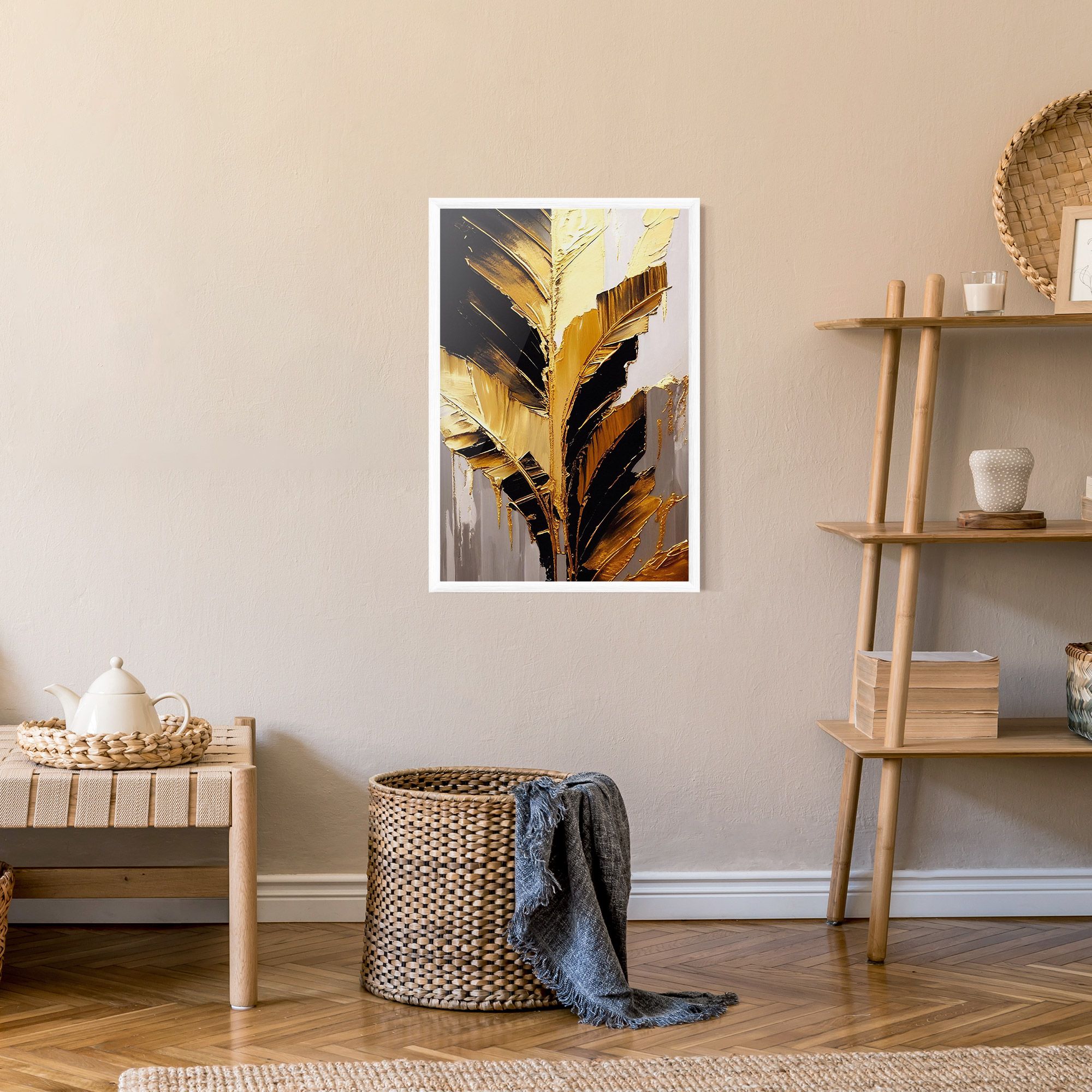 Balck With Gold Leafs mockup 9