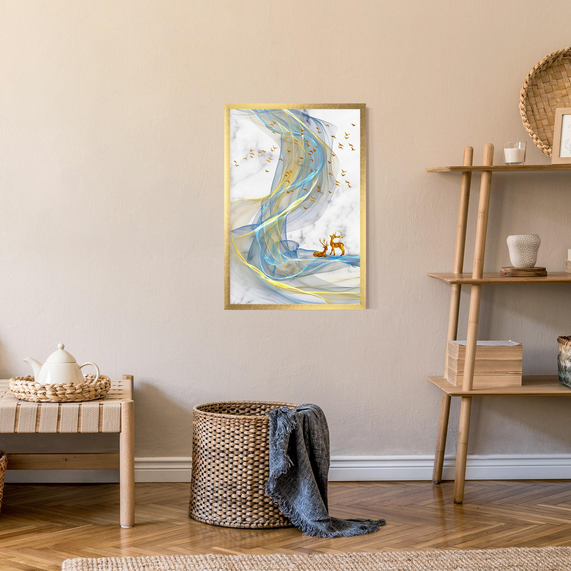 Poster Înrămat Abstract Golden Landscape 2 mockup 9