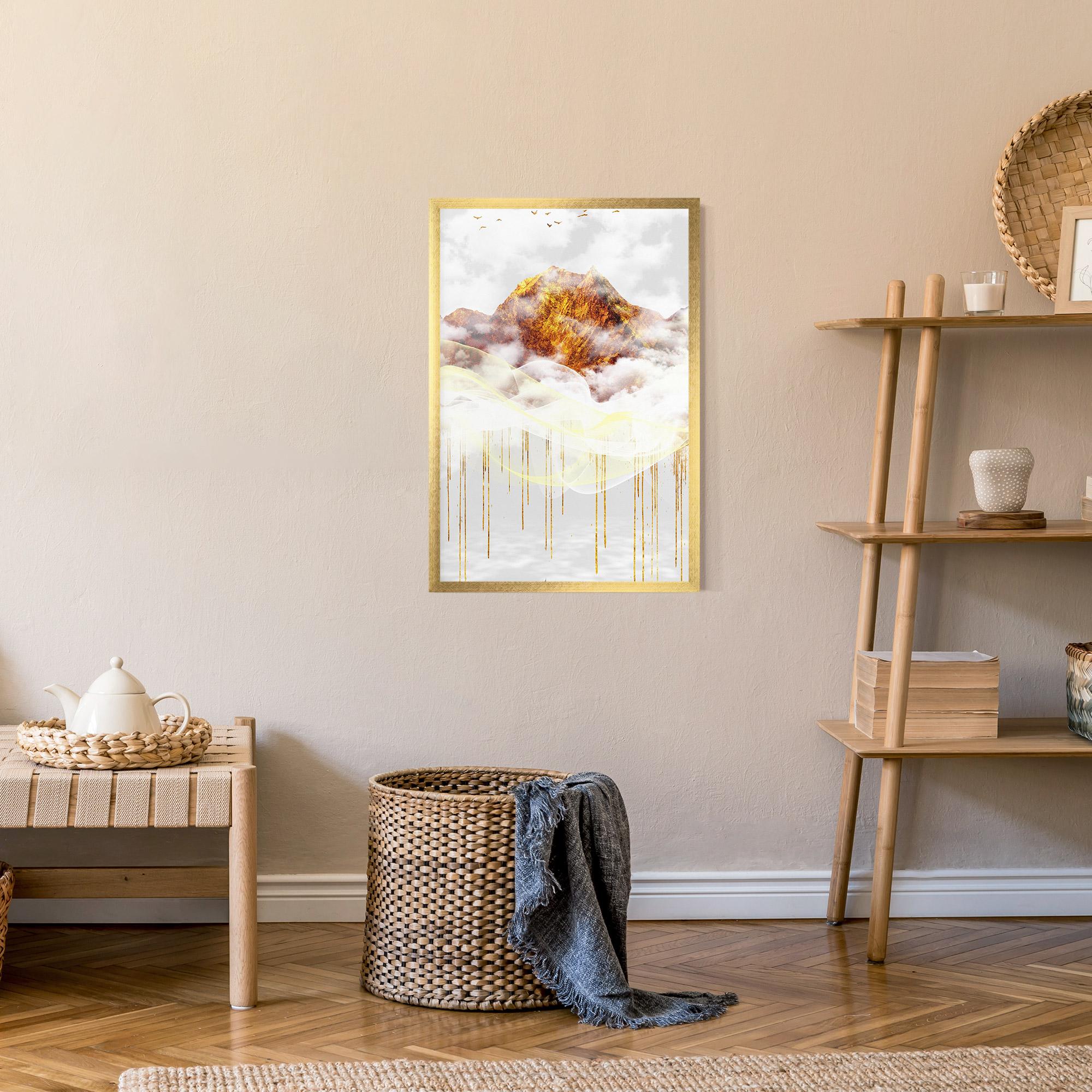 Poster Înrămat Abstract Golden Landscape 3 mockup 9