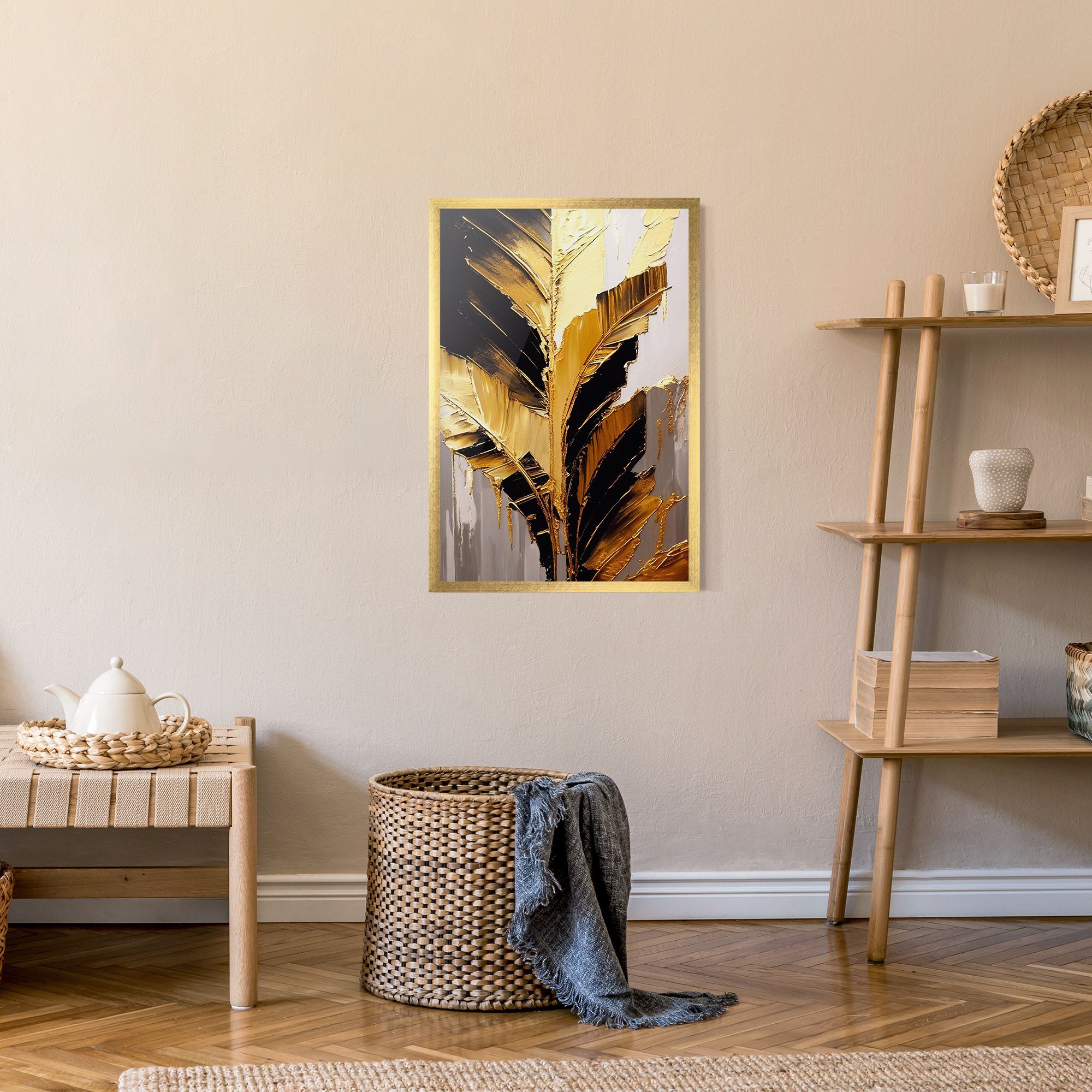 Balck With Gold Leafs mockup 9