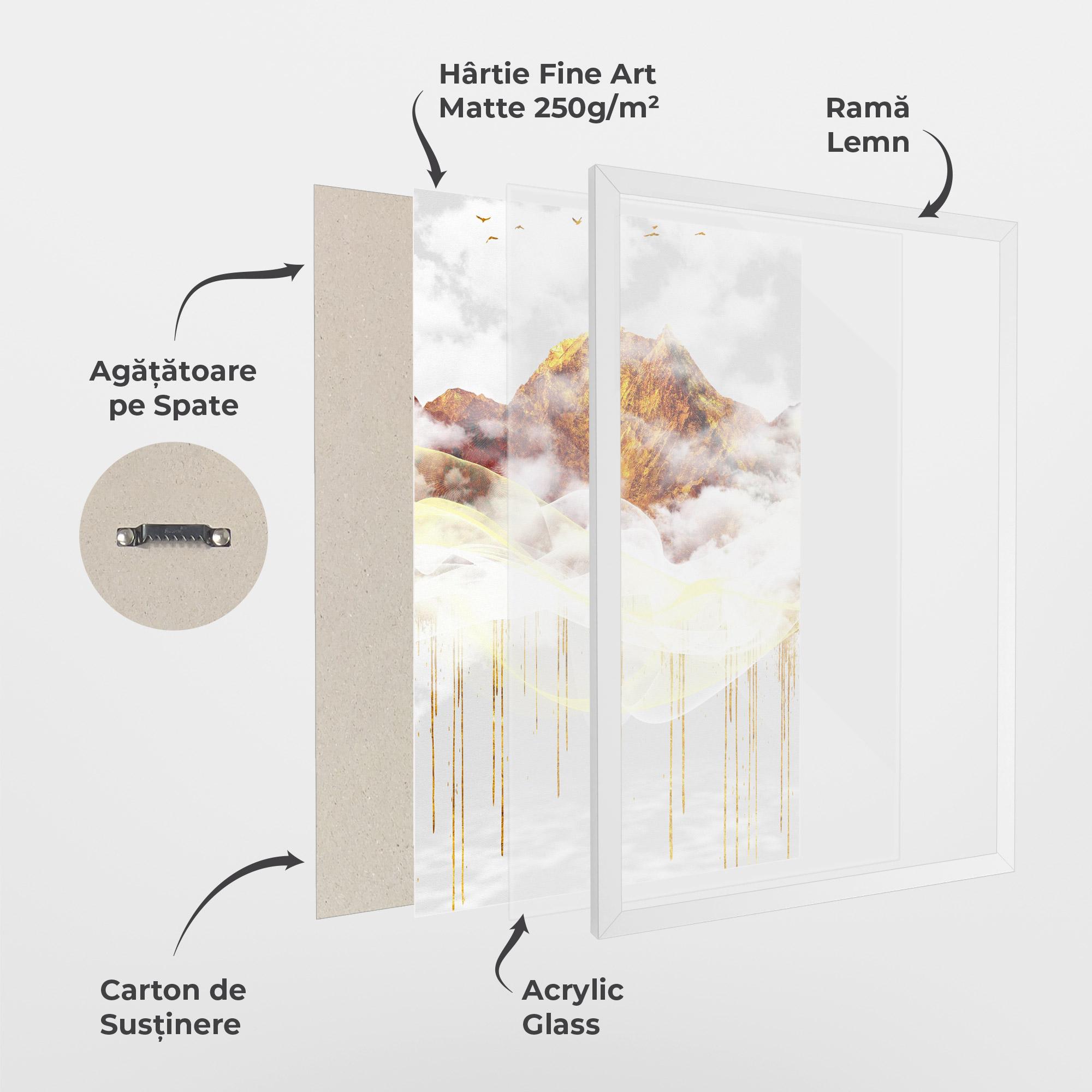 Poster Înrămat Abstract Golden Landscape 3 mockup 1