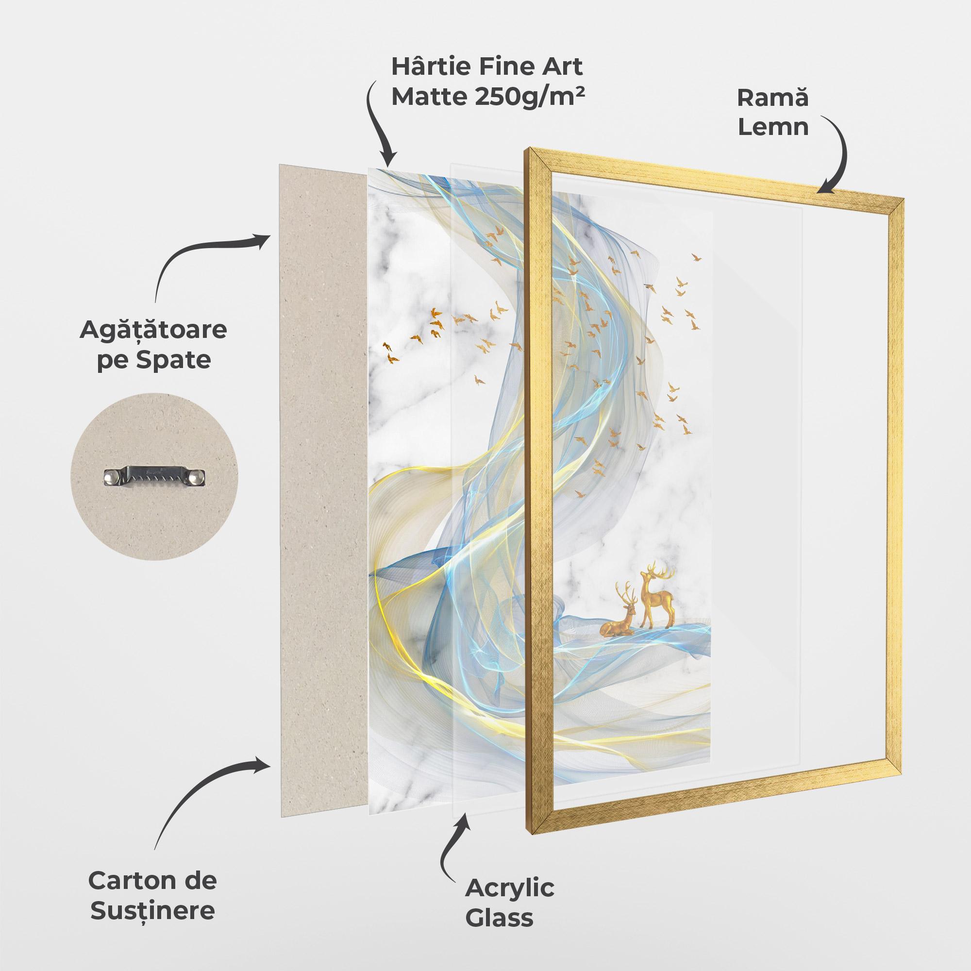 Poster Înrămat Abstract Golden Landscape 2 mockup 1