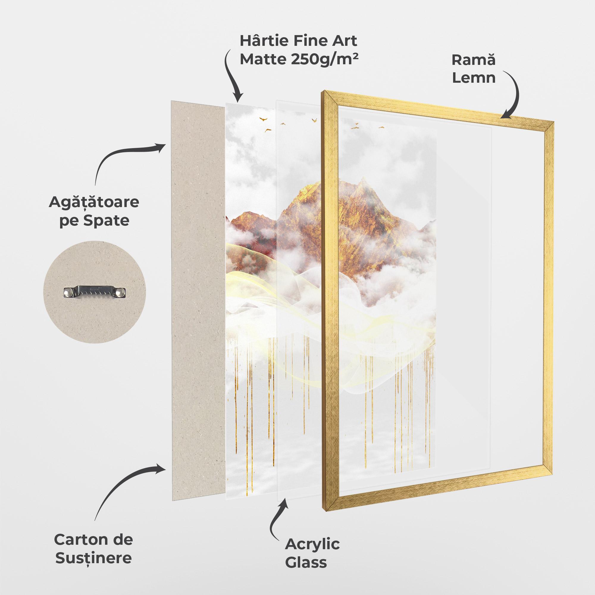 Poster Înrămat Abstract Golden Landscape 3 mockup 1