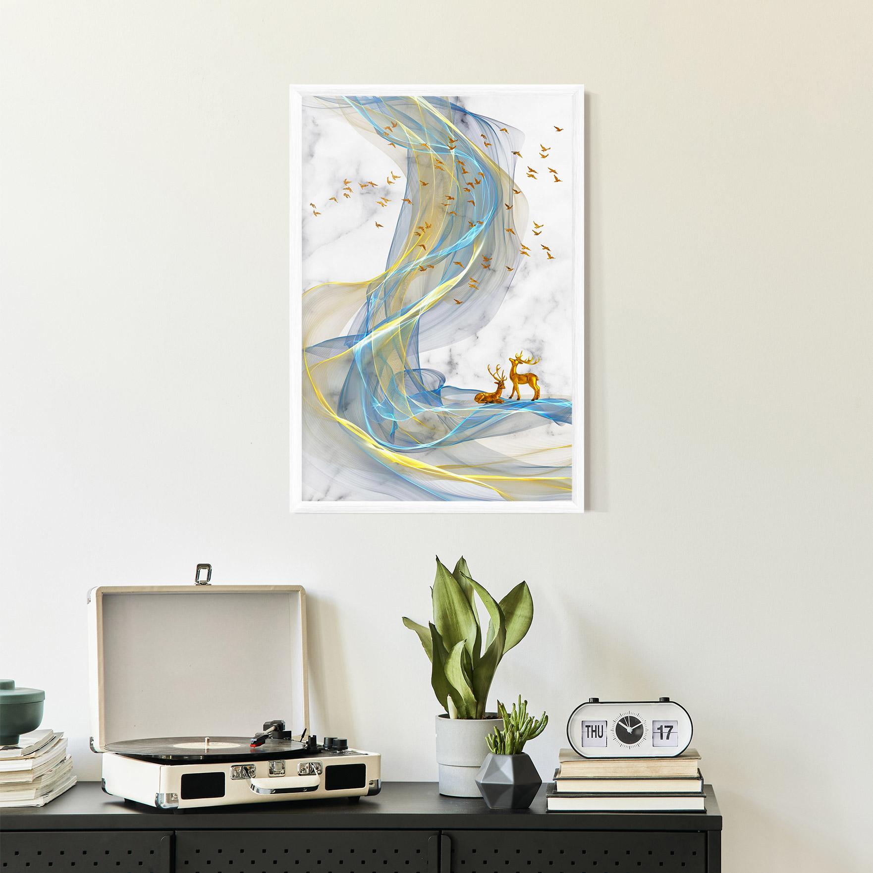 Poster Înrămat Abstract Golden Landscape 2 mockup 2