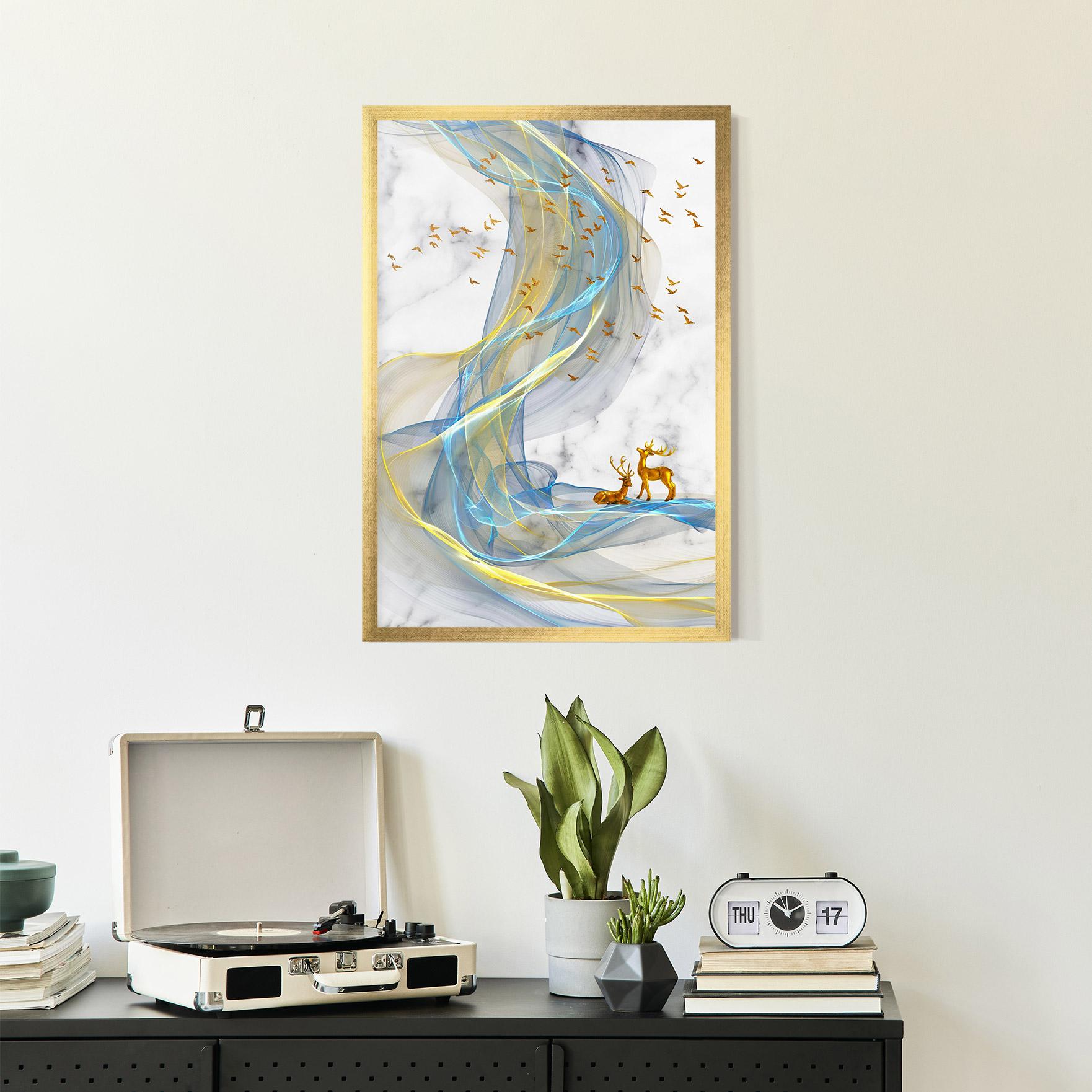 Poster Înrămat Abstract Golden Landscape 2 mockup 2