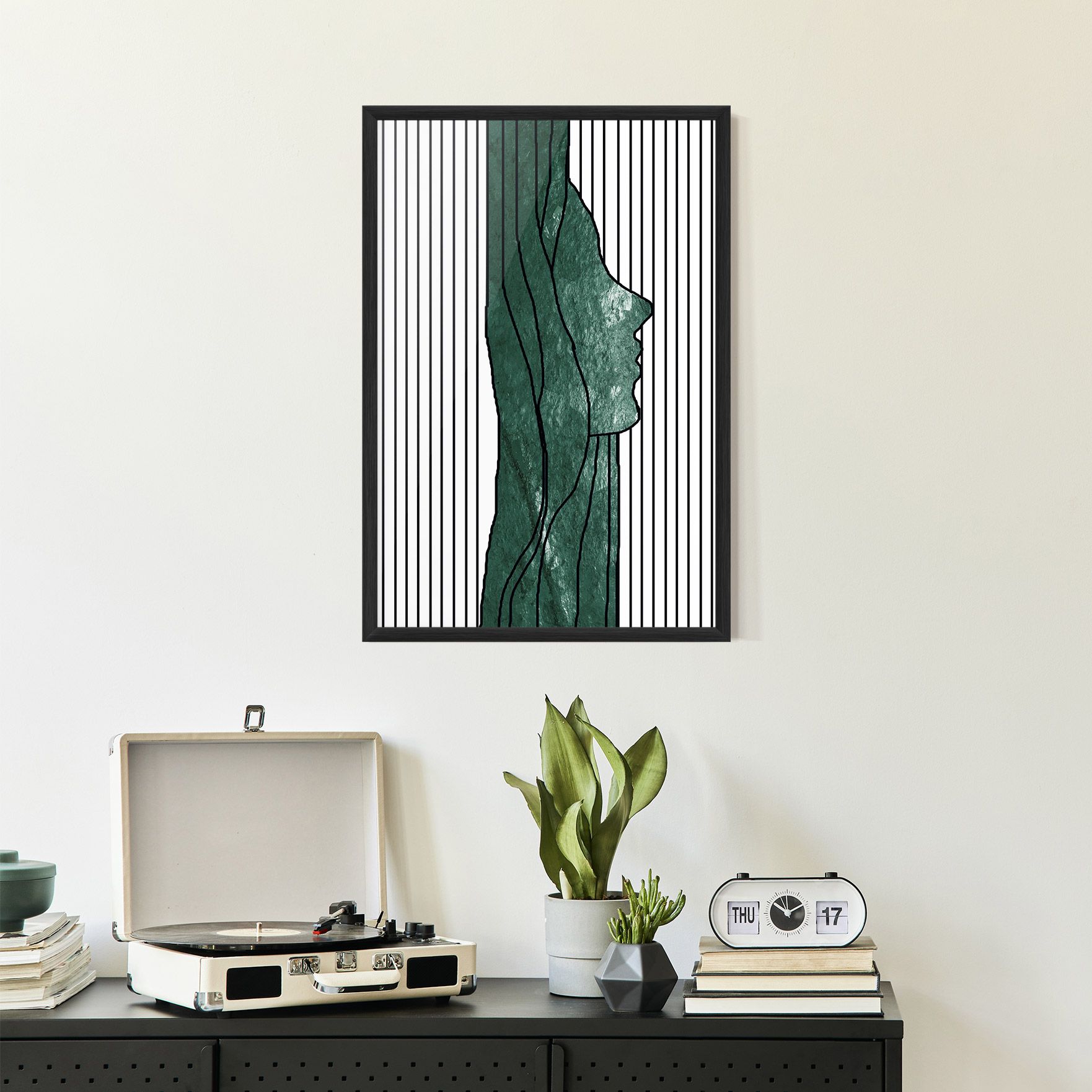 Abstract Green Face mockup 2