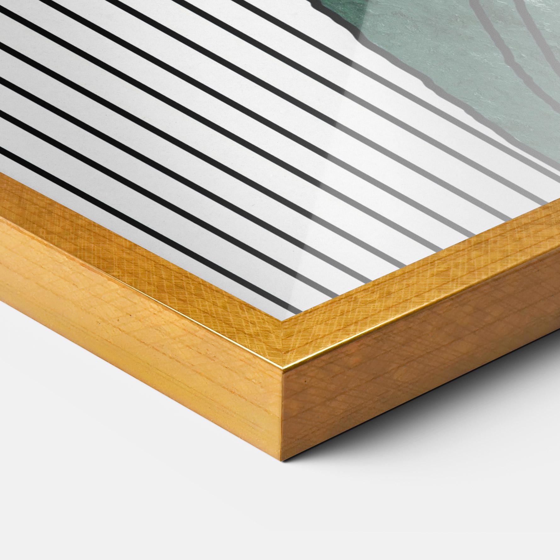 Poster Înrămat Abstract Green Face mockup 3