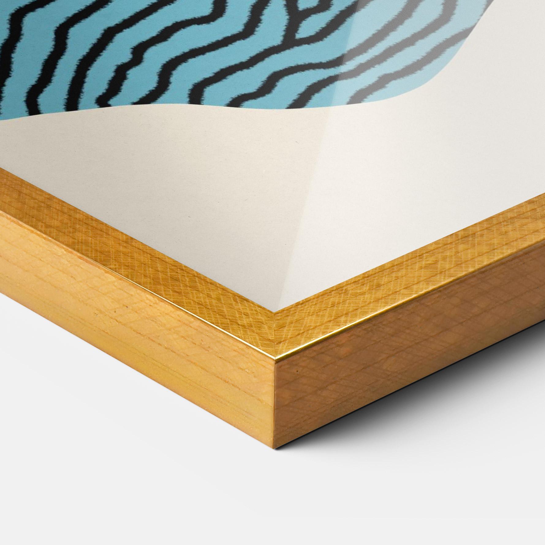 Poster Înrămat Abstract Lines On Blue mockup 3