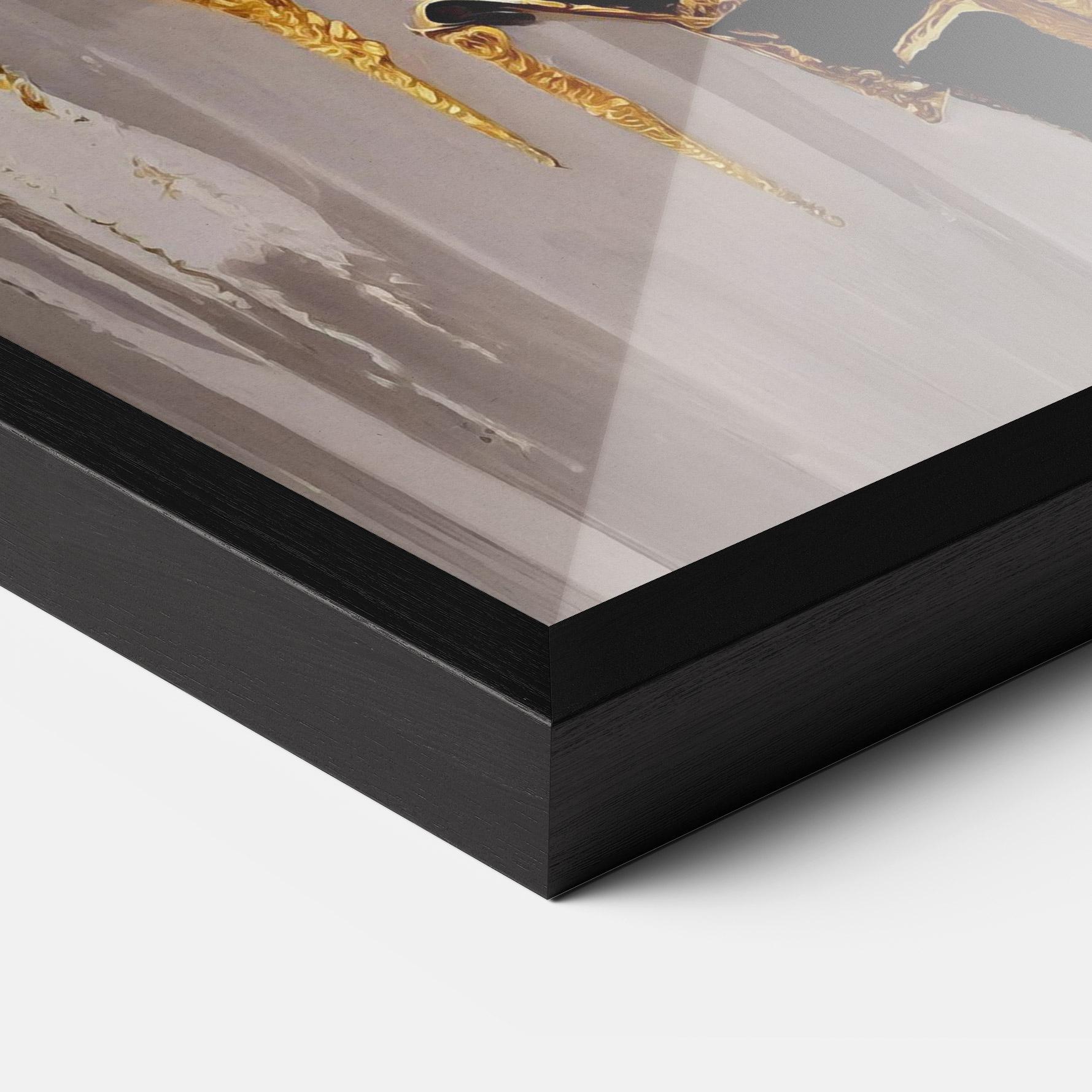 Poster Înrămat Balck With Gold Leafs mockup 3