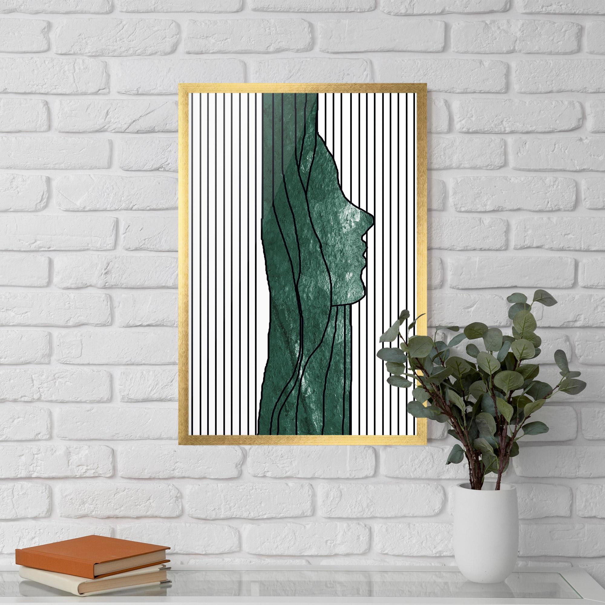 Poster Înrămat Abstract Green Face mockup 5