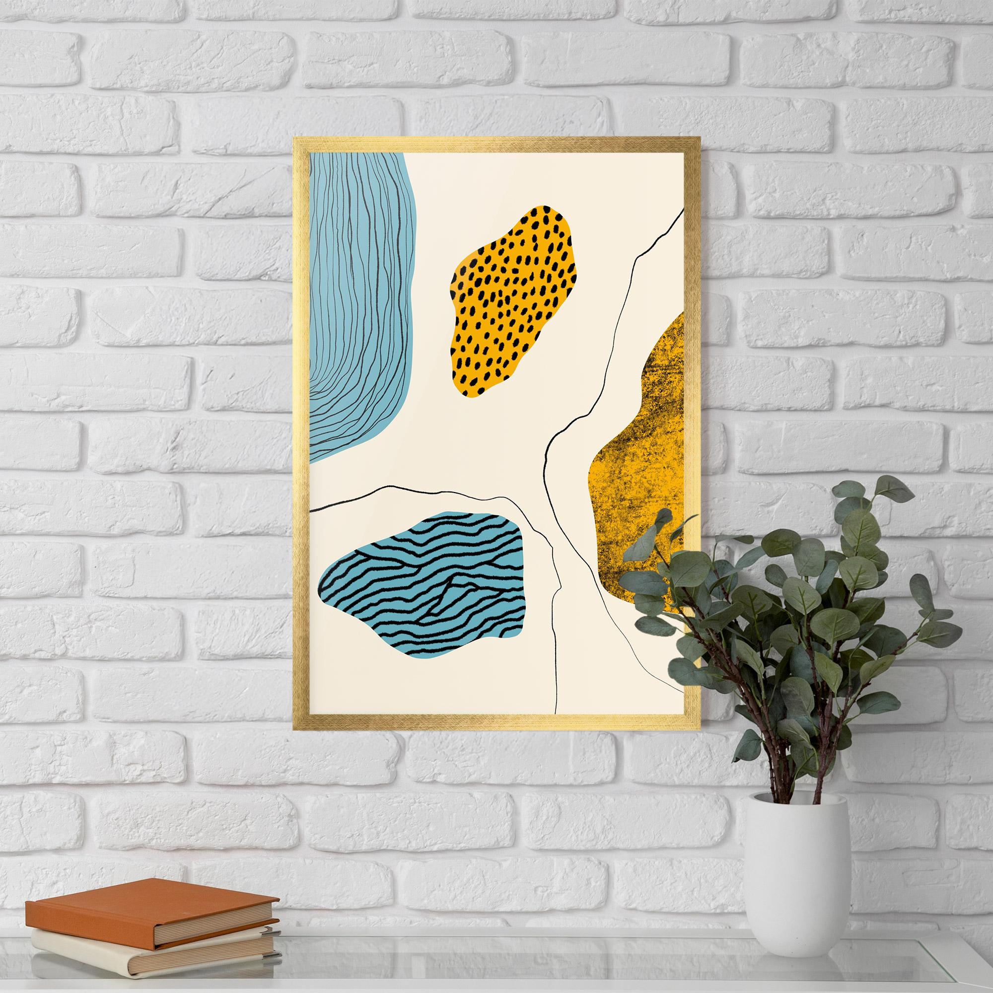 Poster Înrămat Abstract Lines On Blue mockup 5