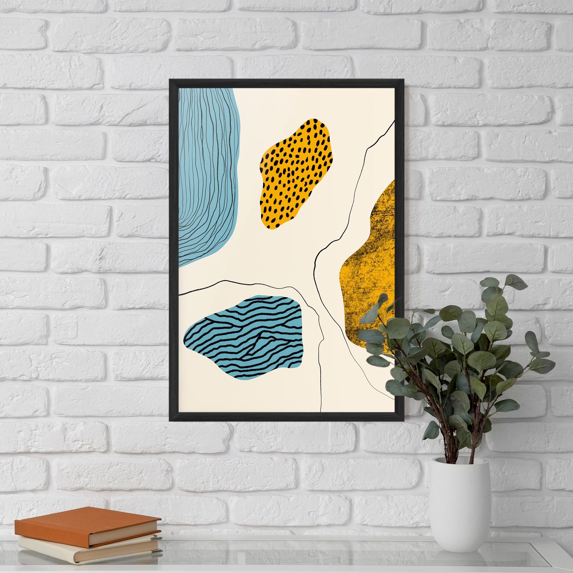 Abstract Lines On Blue mockup 5