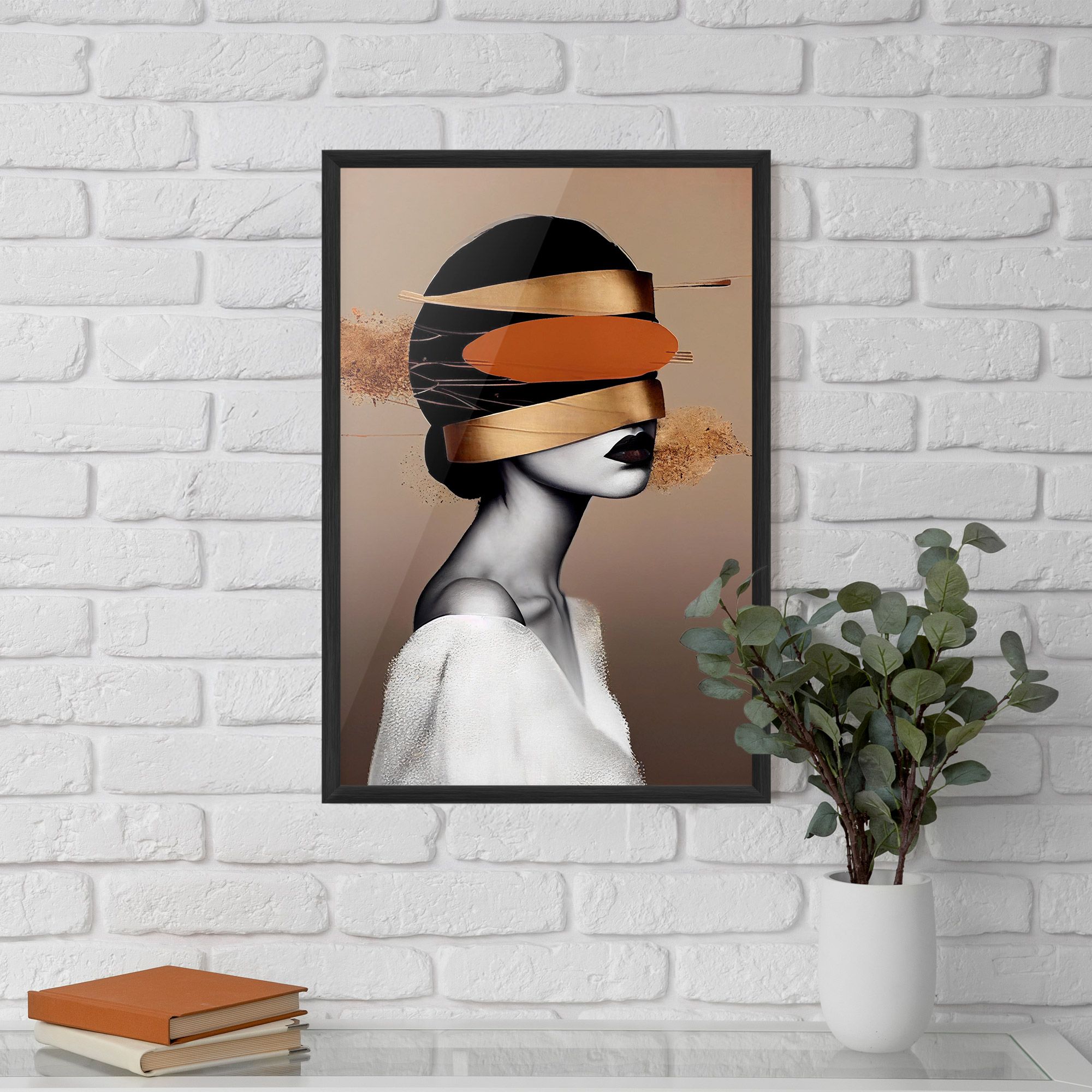 Woman With Gold Lines mockup 5