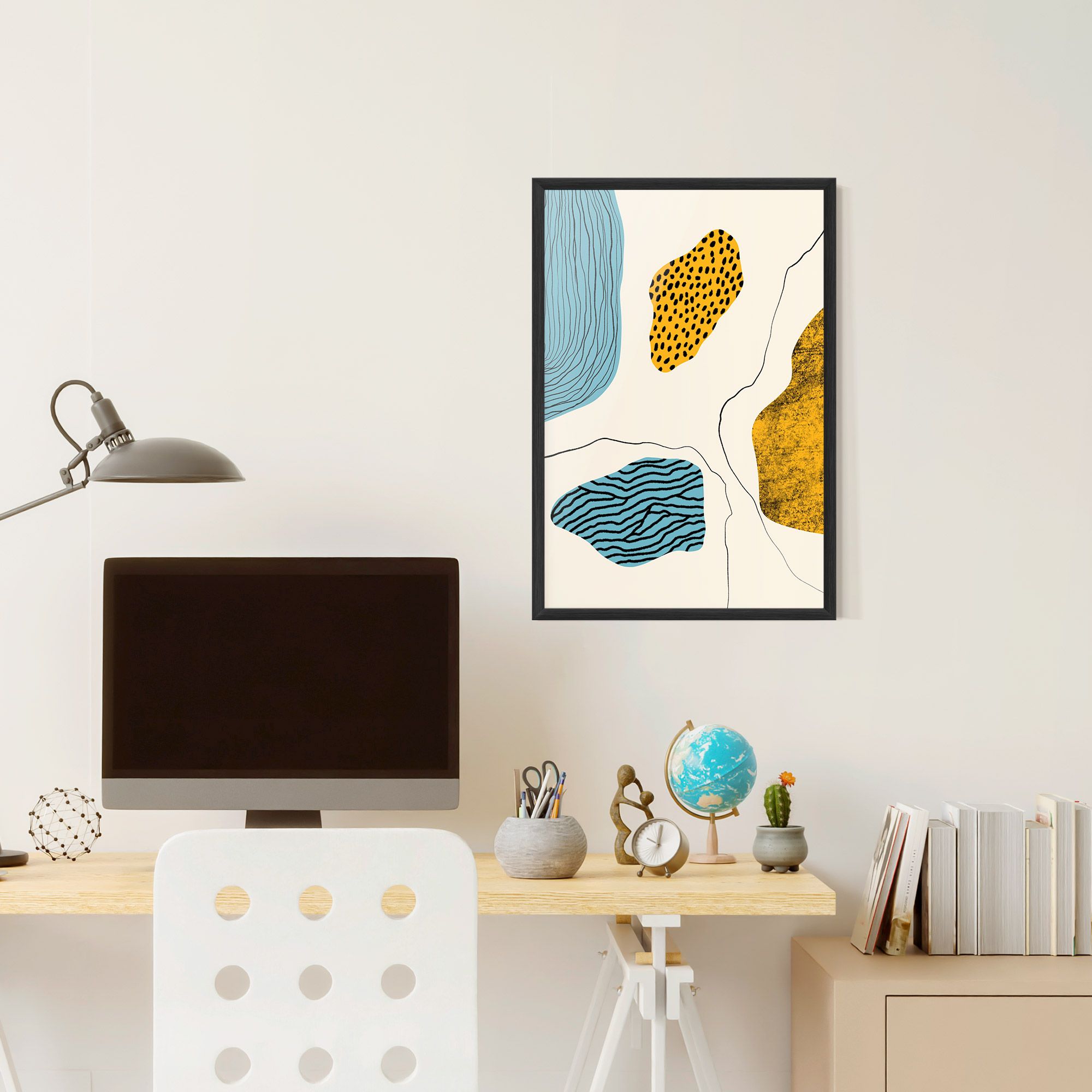 Abstract Lines On Blue mockup 6