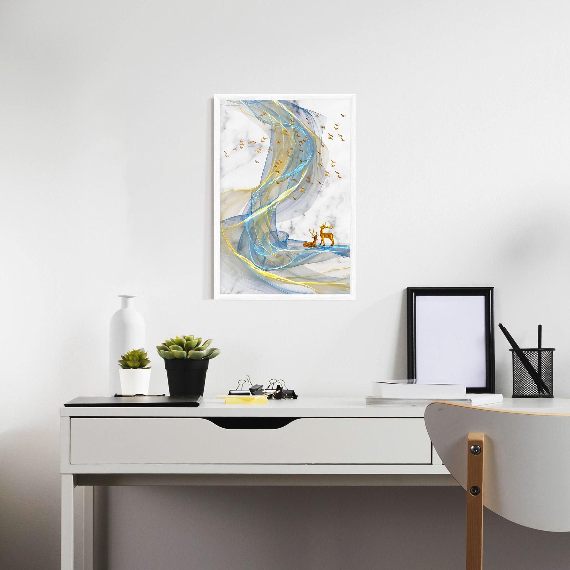 Poster Înrămat Abstract Golden Landscape 2 mockup 7