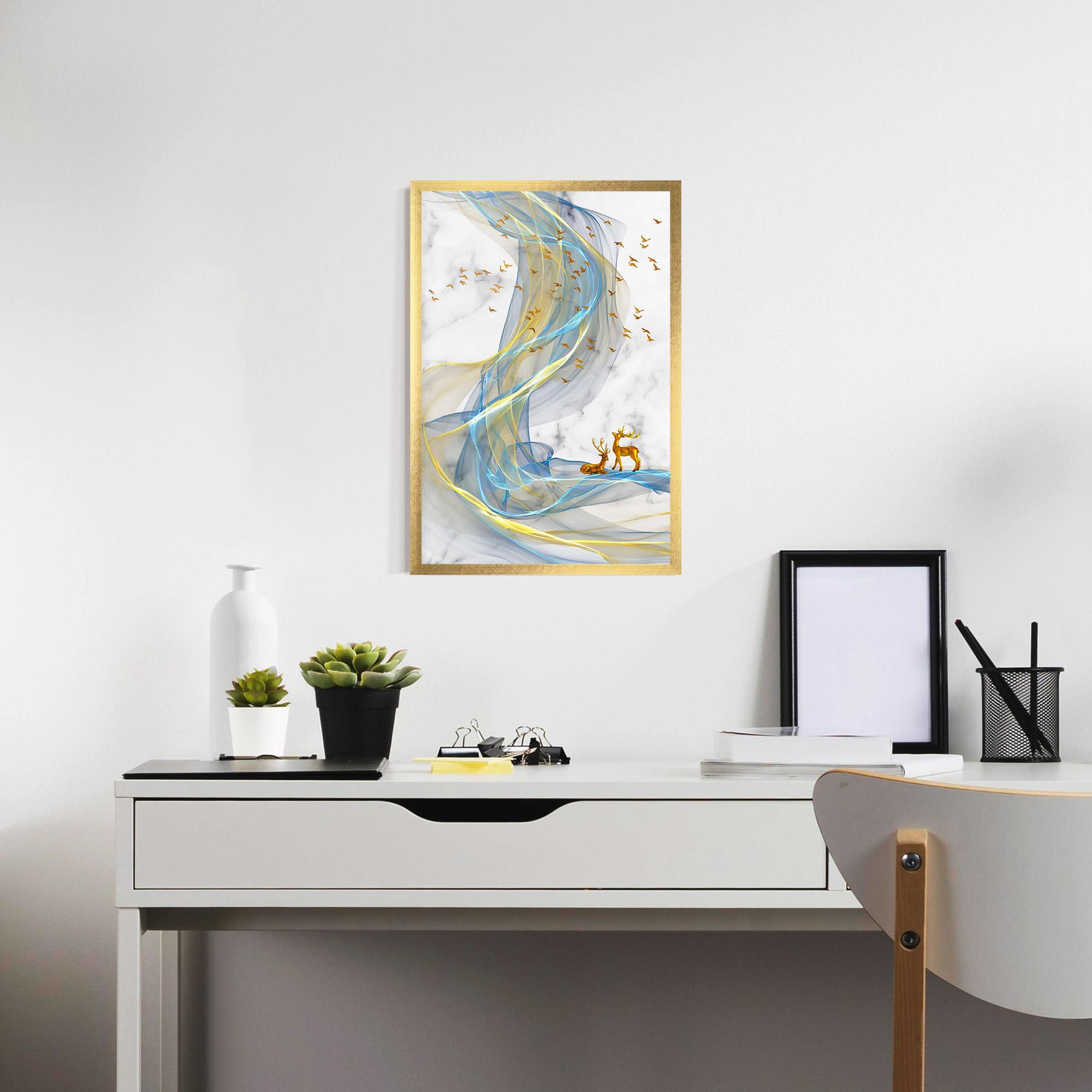 Poster Înrămat Abstract Golden Landscape 2 mockup 7