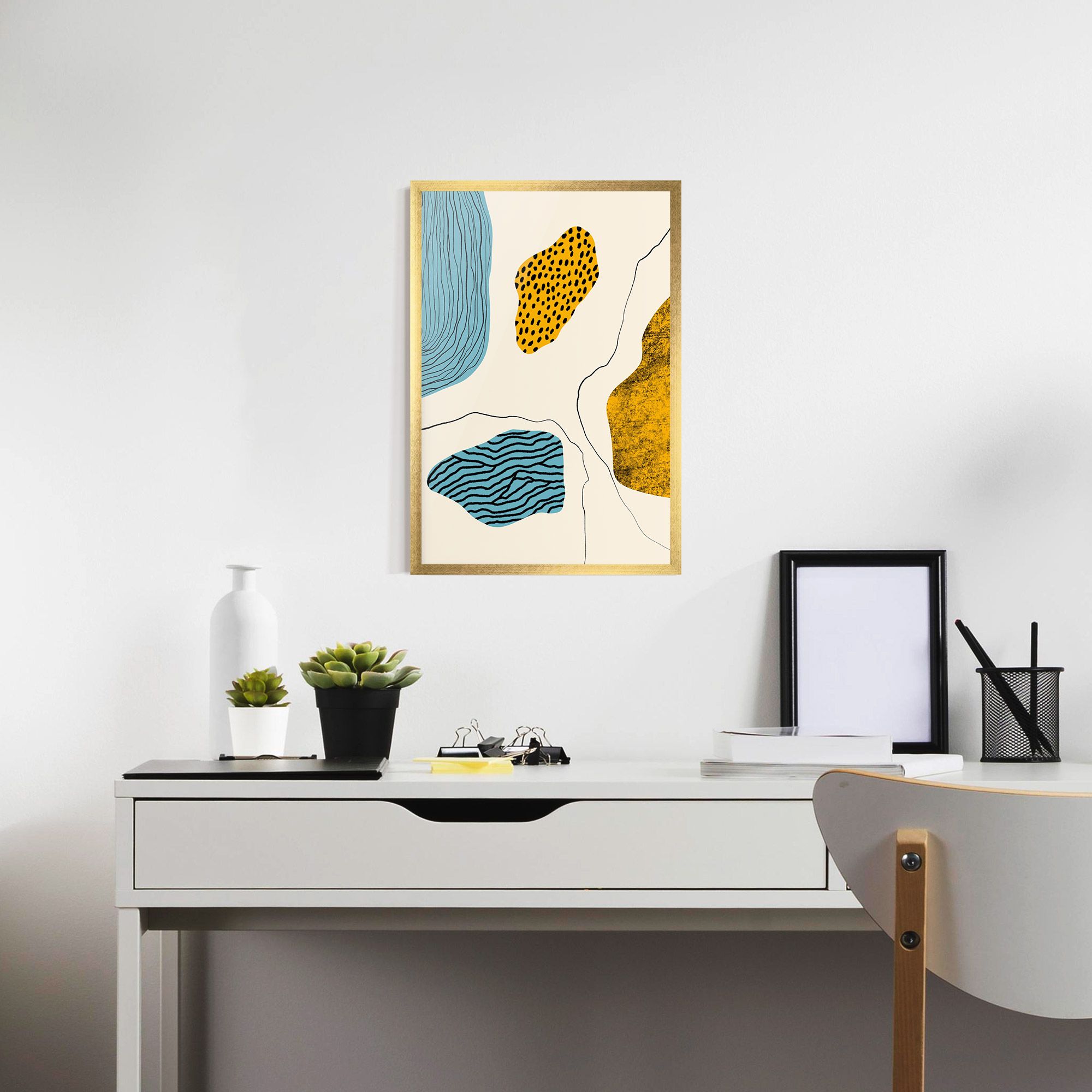 Abstract Lines On Blue mockup 7