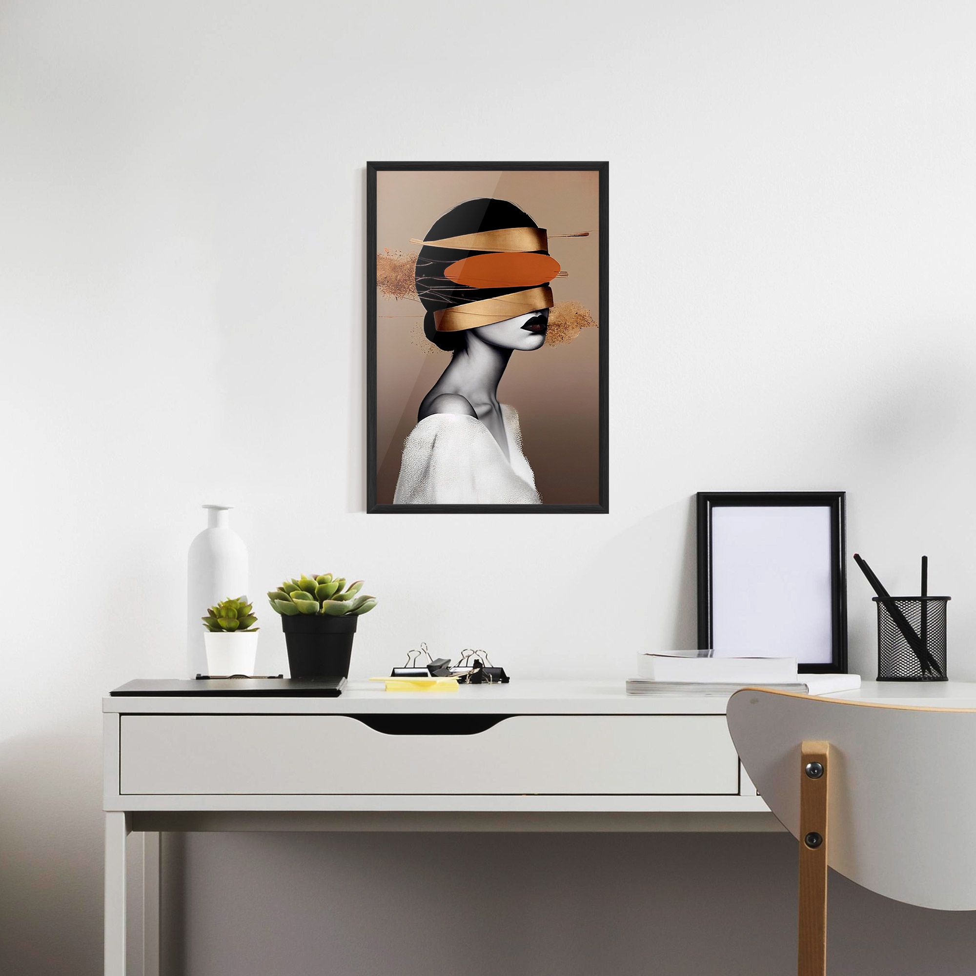 Woman With Gold Lines mockup 7