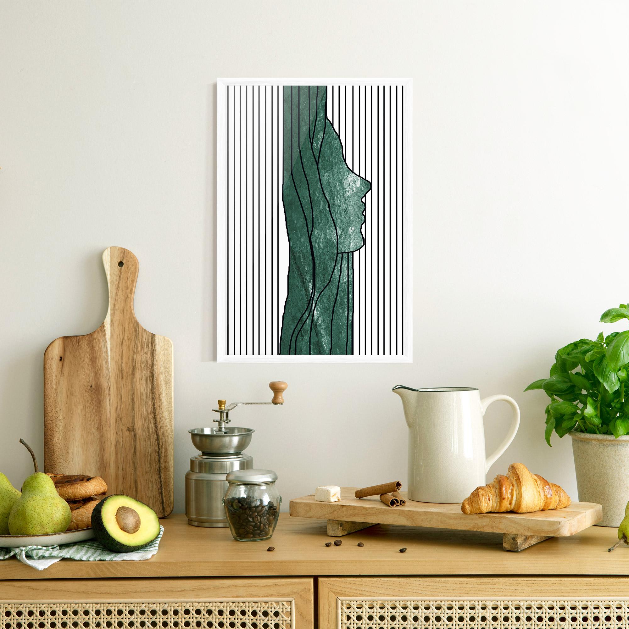 Poster Înrămat Abstract Green Face mockup 8