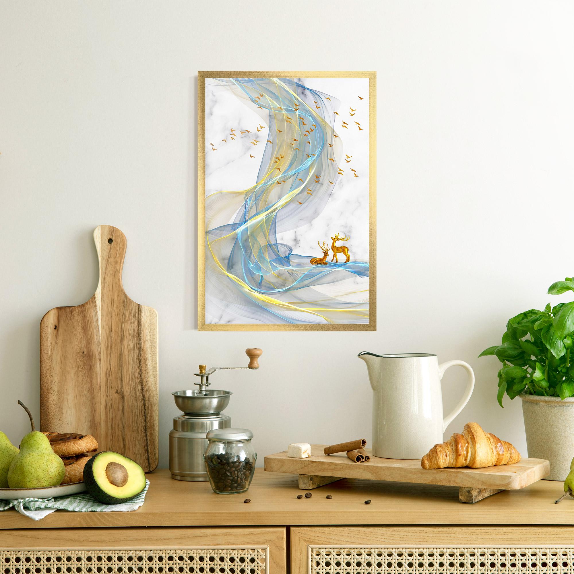 Poster Înrămat Abstract Golden Landscape 2 mockup 8