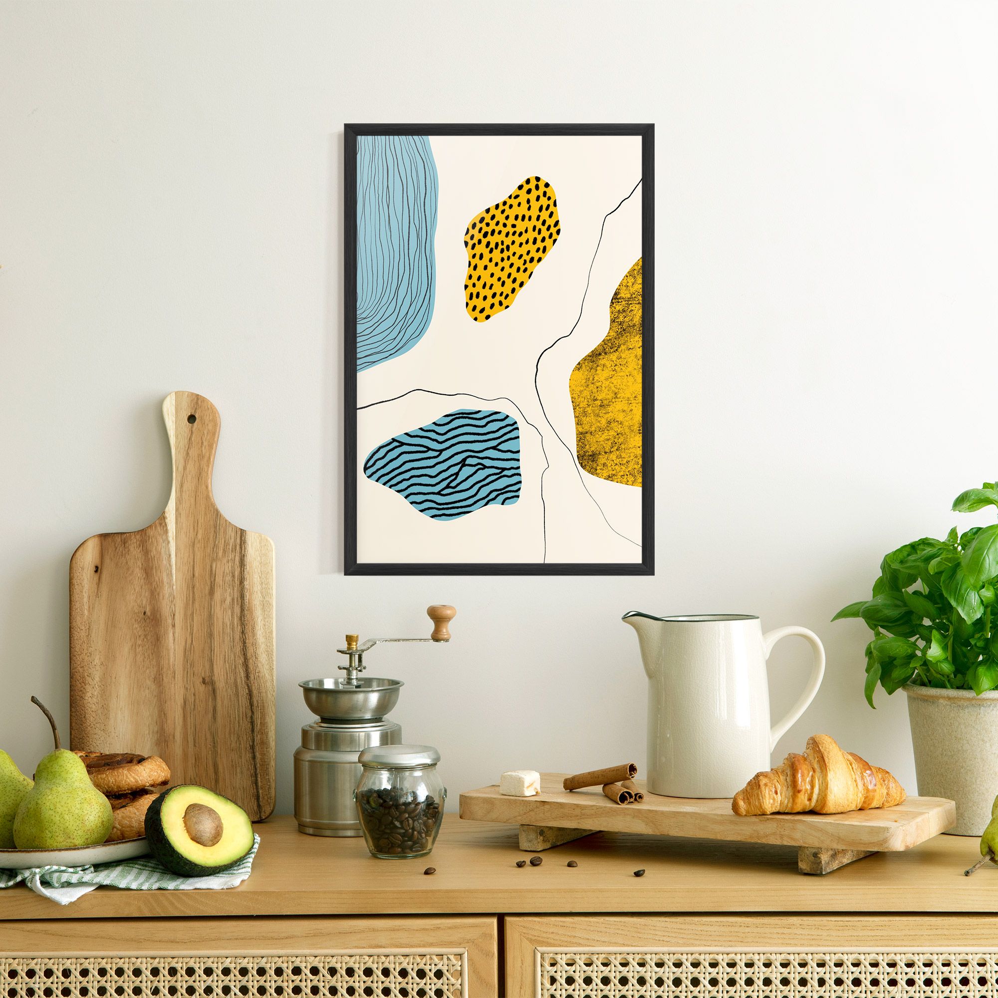 Abstract Lines On Blue mockup 8