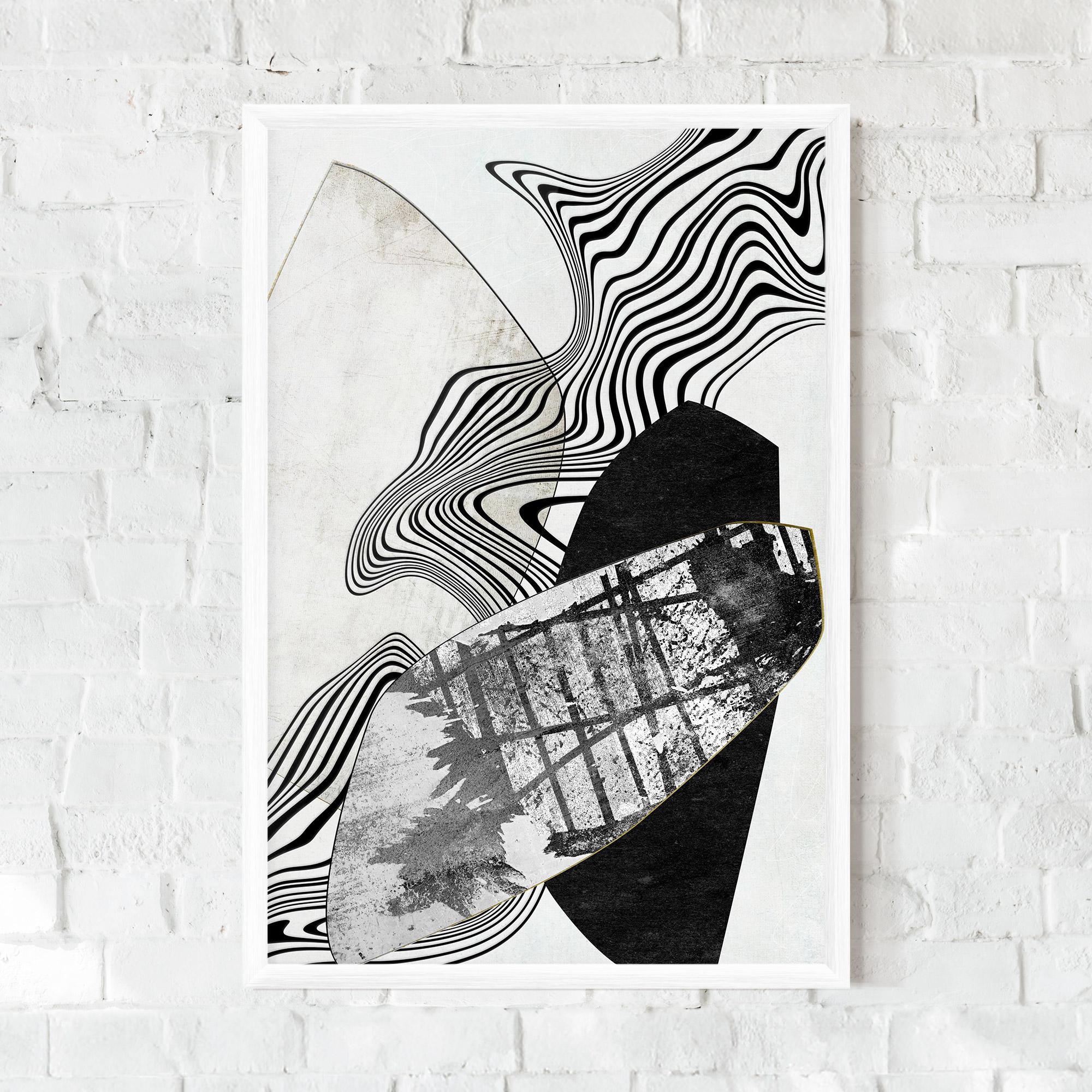 Poster Înrămat Abstract Black Lines mockup 0