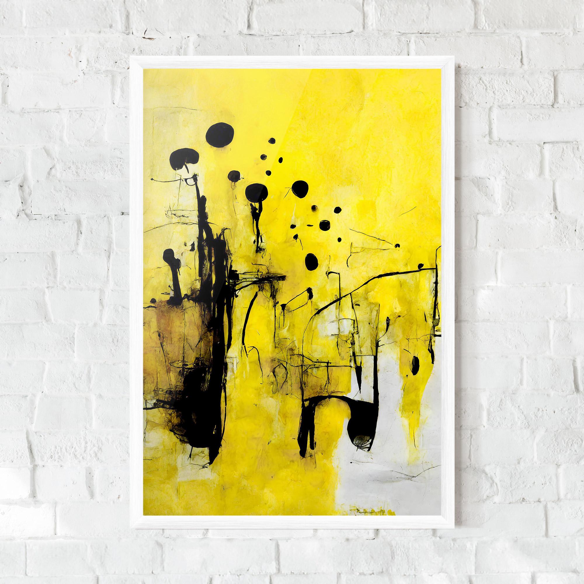 Poster Înrămat Abstract Black Yellow mockup 0