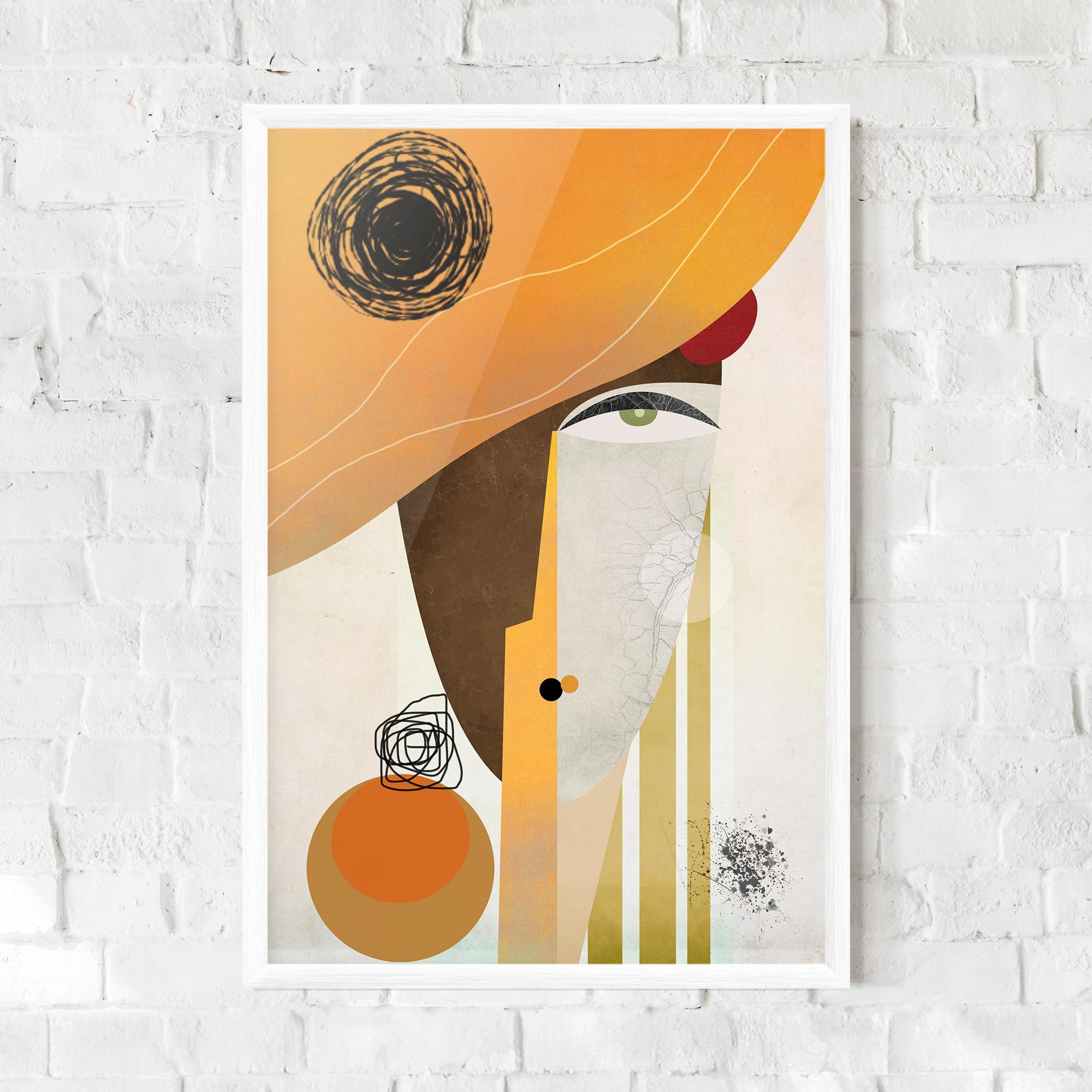 Poster Înrămat Abstract Orange Face mockup 0