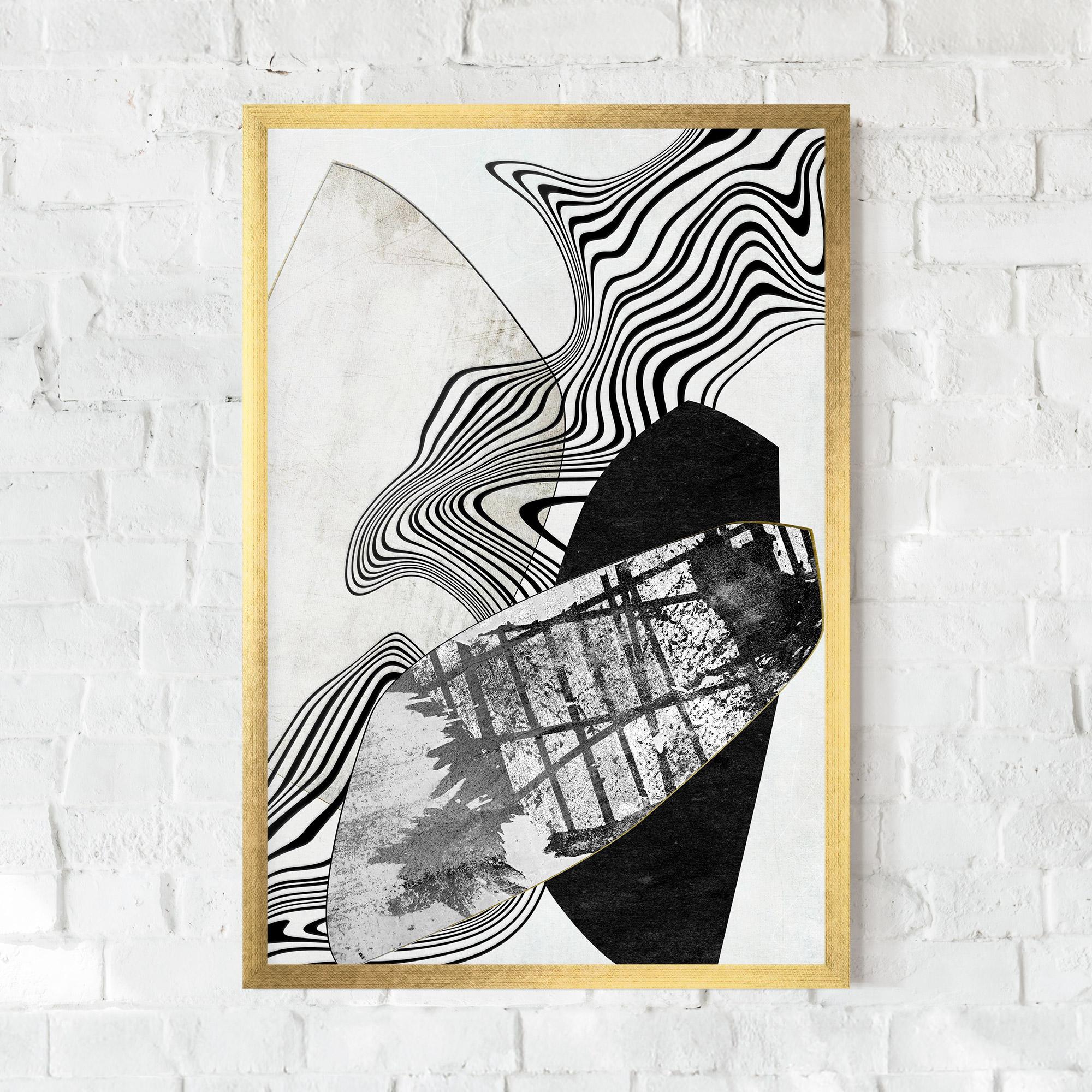 Poster Înrămat Abstract Black Lines mockup 0