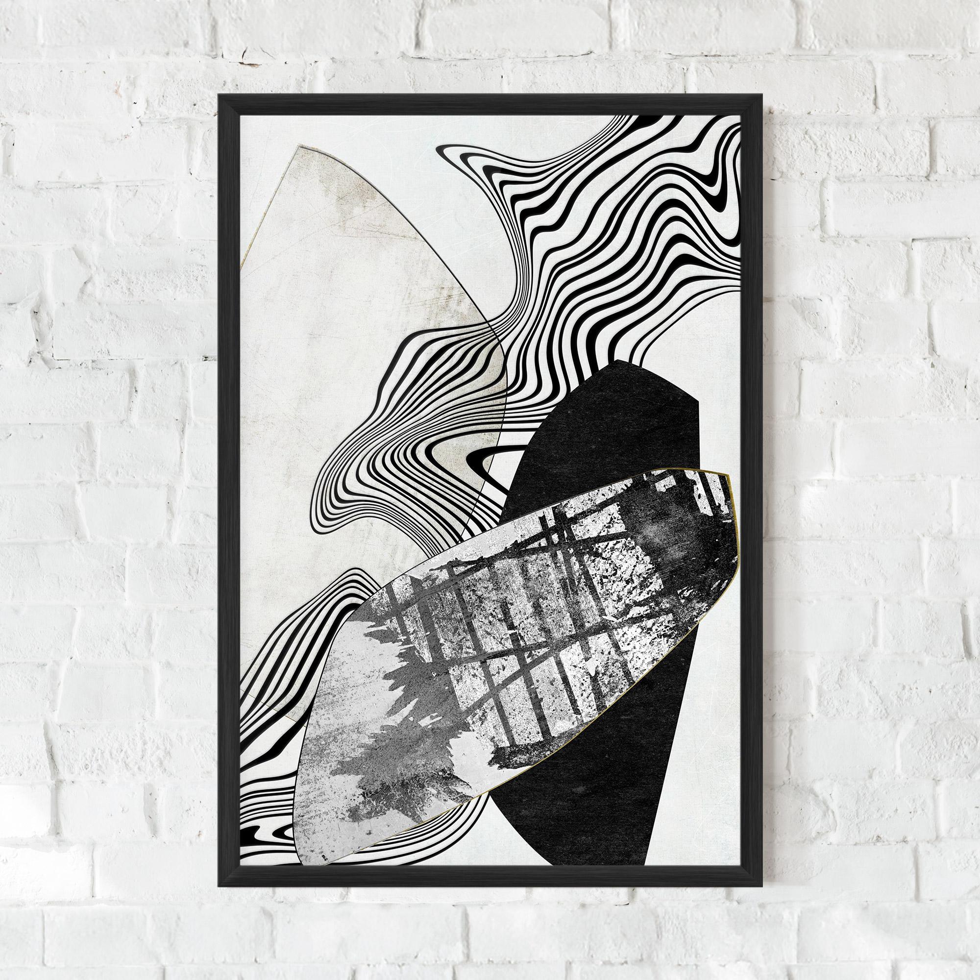 Poster Înrămat Abstract Black Lines mockup 0