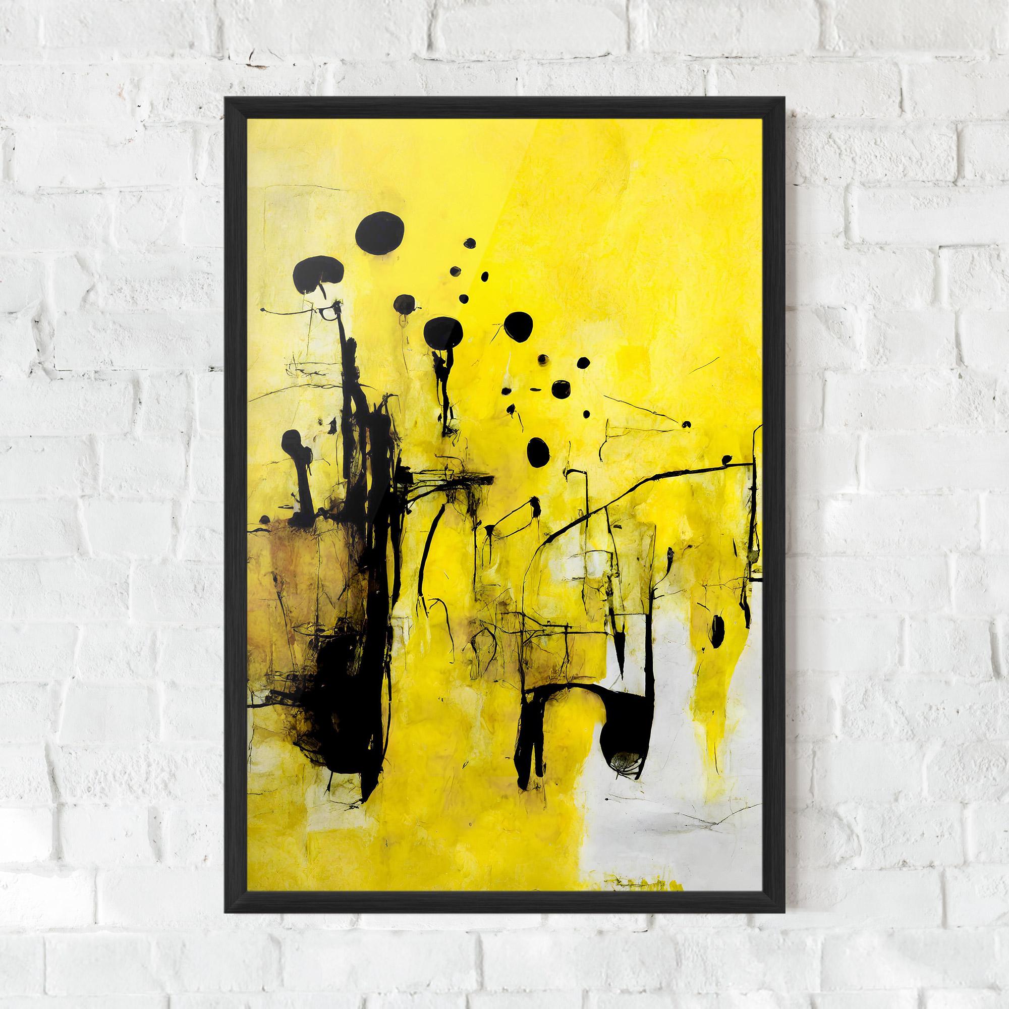 Poster Înrămat Abstract Black Yellow mockup 0