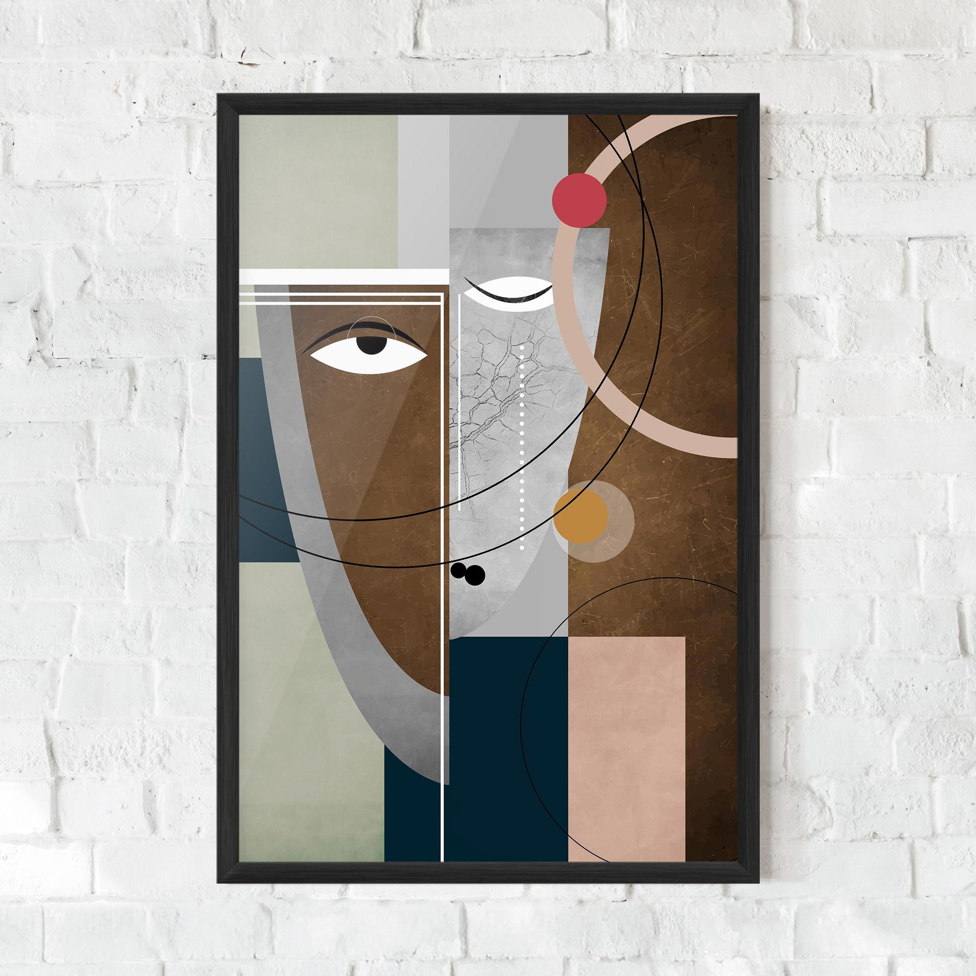 Poster Înrămat Abstract Brown Face mockup 0